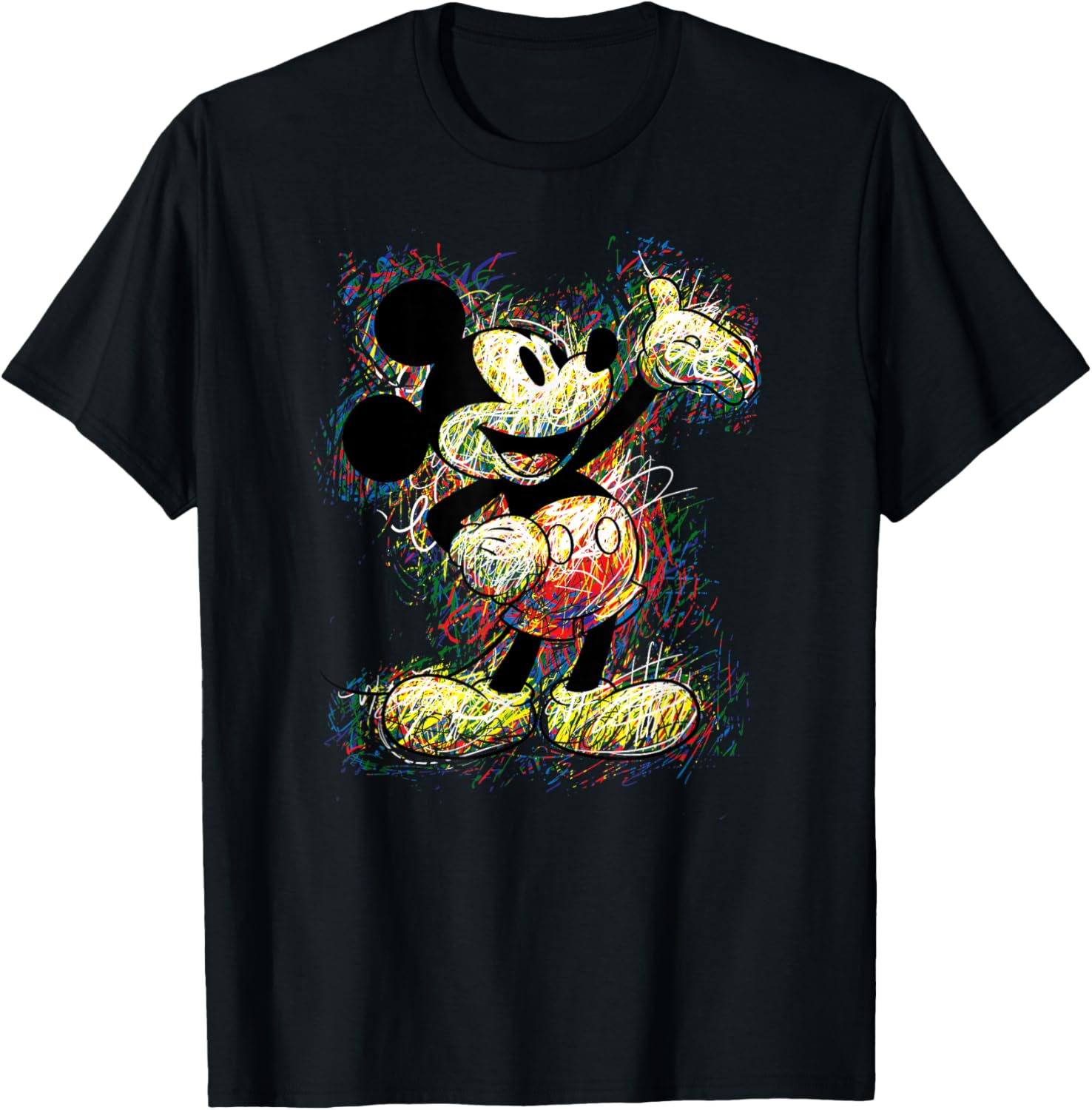 Disney Mickey Mouse Scribble T-Shirt for Kids and Adults - Fun Apparel - 3