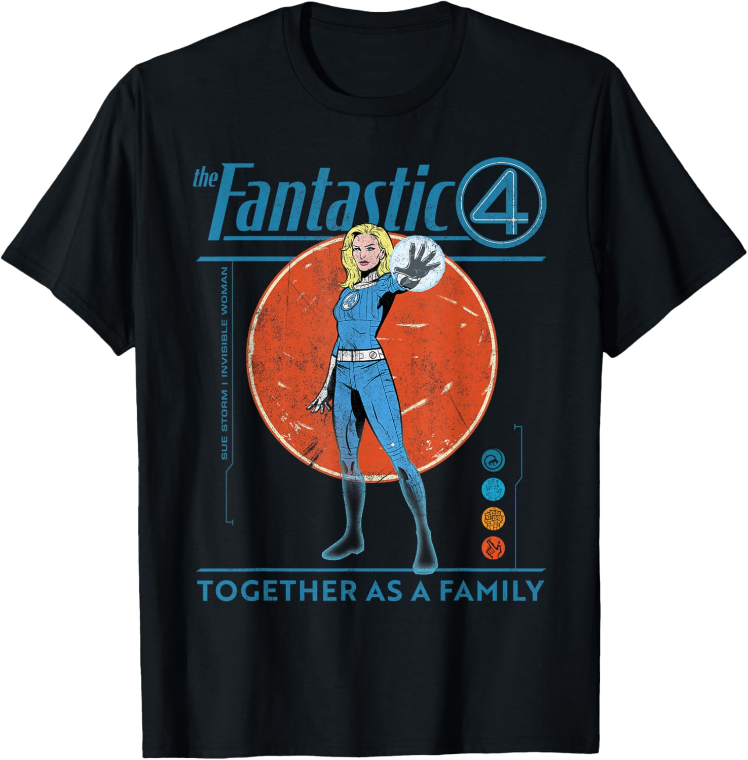 Marvel Fantastic Four Retro T-Shirt Featuring The Invisible Woman Design - 5