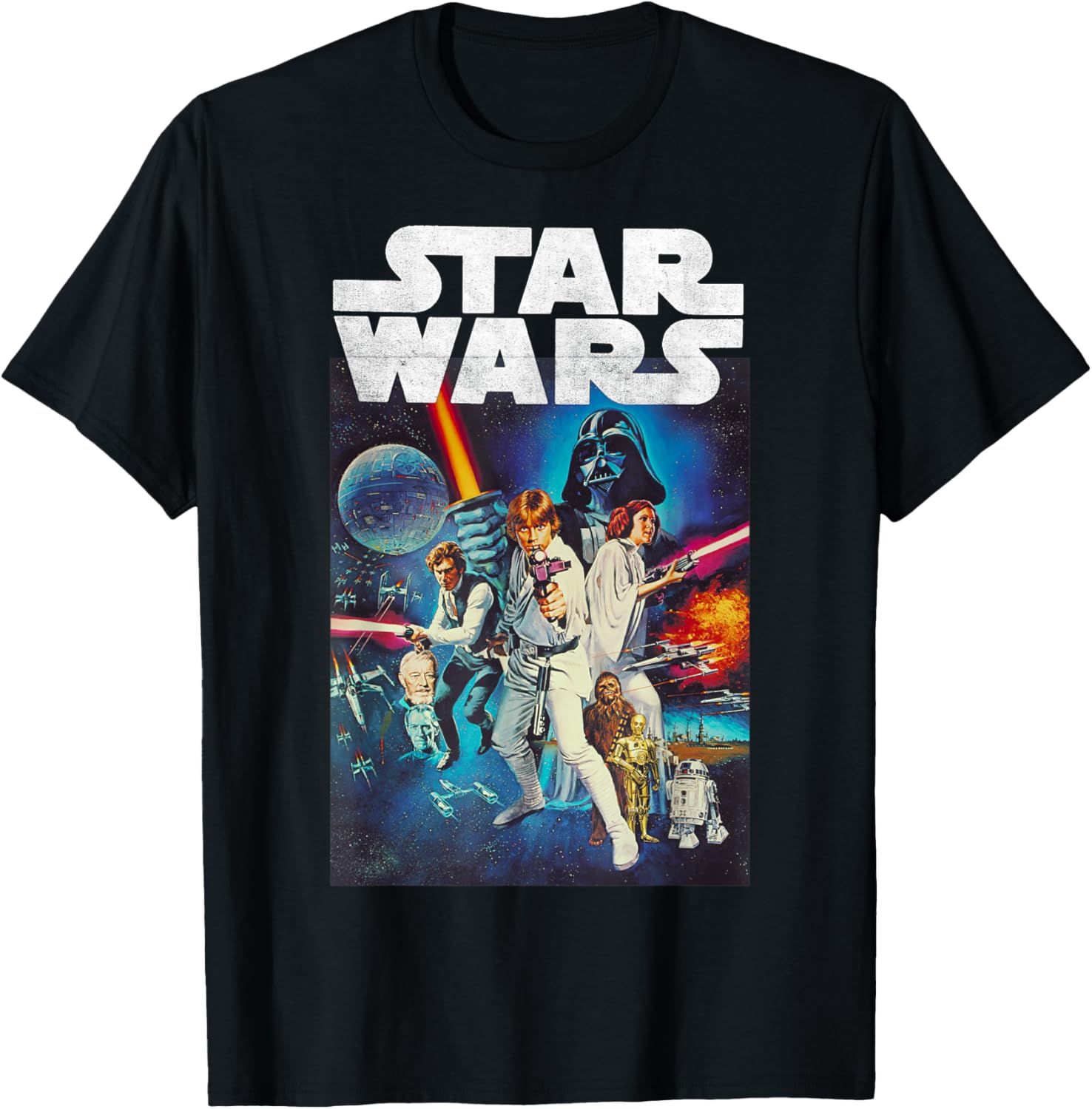 Star Wars Vintage Cast Poster T-Shirt for Disney Fans and Collectors - 5