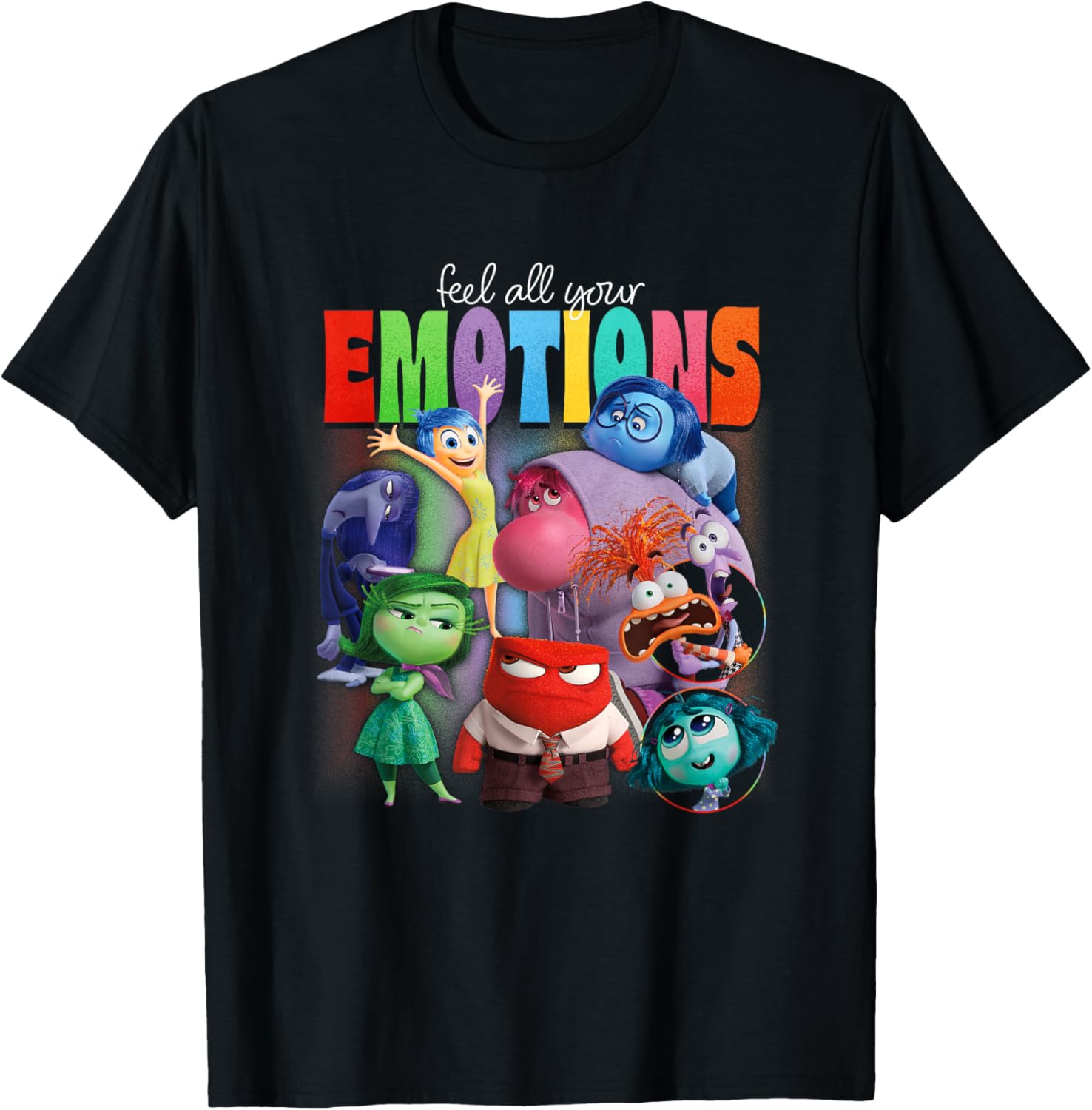 Disney Pixar Inside Out 2 Feel All Your Emotions Vintage T-Shirt - 5