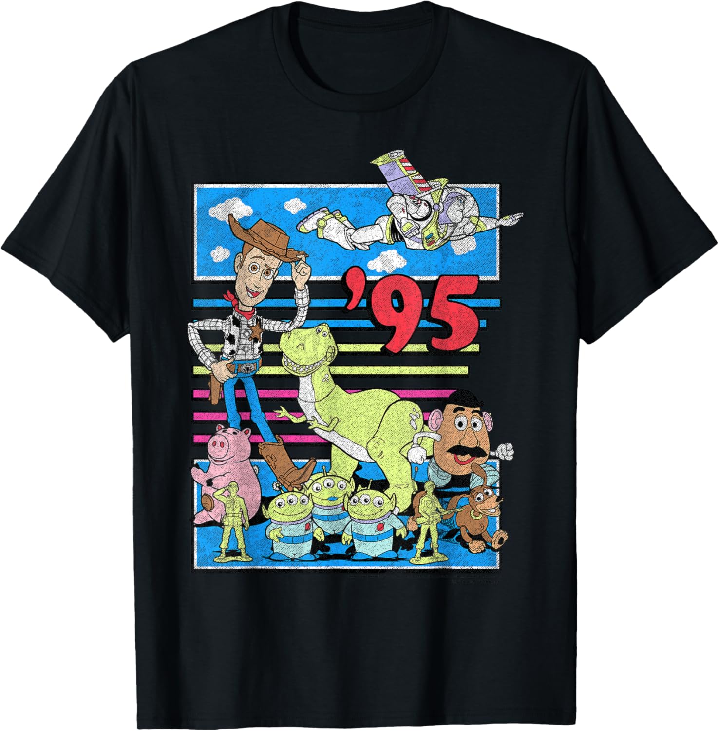 Disney Pixar Toy Story 95 Retro Colorful T-Shirt for Fans and Collectors - 6