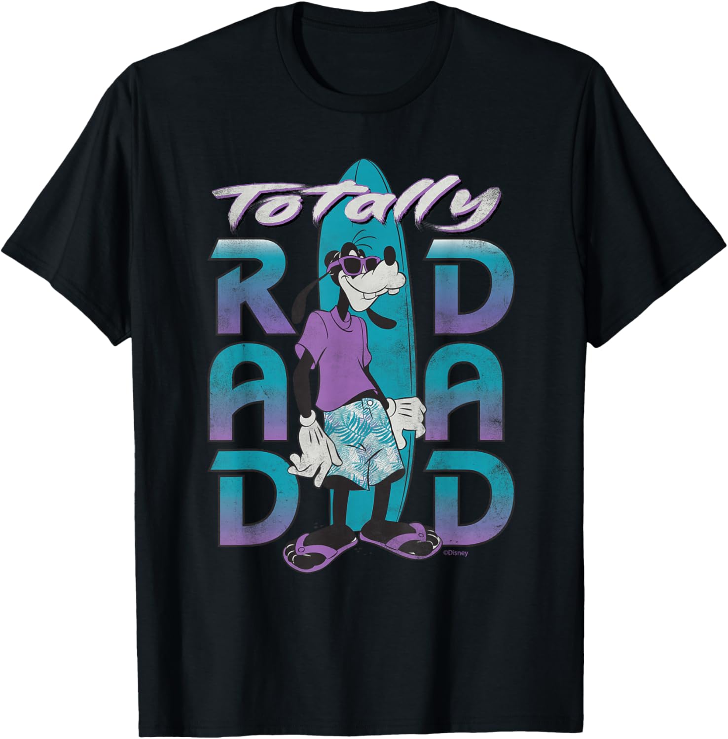 Disney Goofy Totally Rad Dad Surfing Distressed T-Shirt for Father's Day - 19