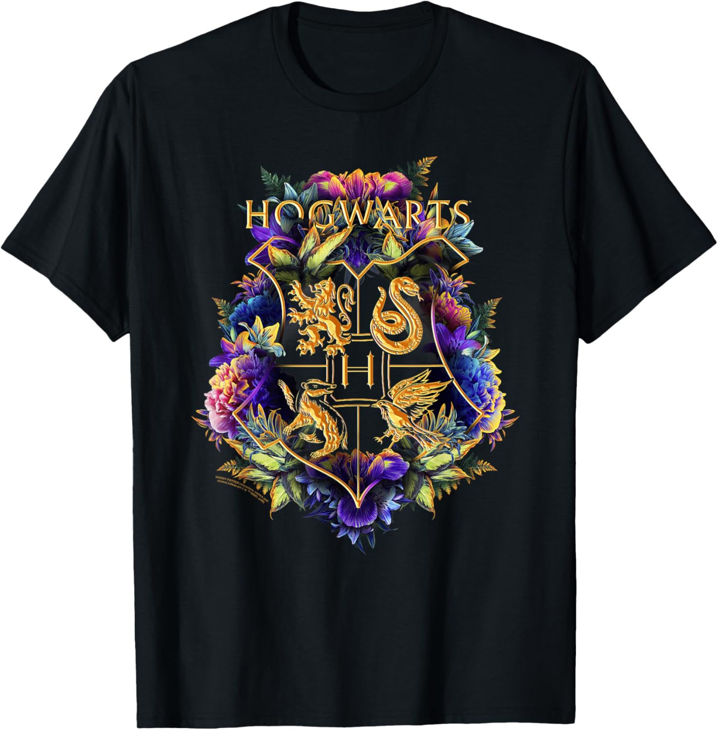 Harry Potter Hogwarts Floral Crest Long Sleeve T-Shirt for Fans - 3