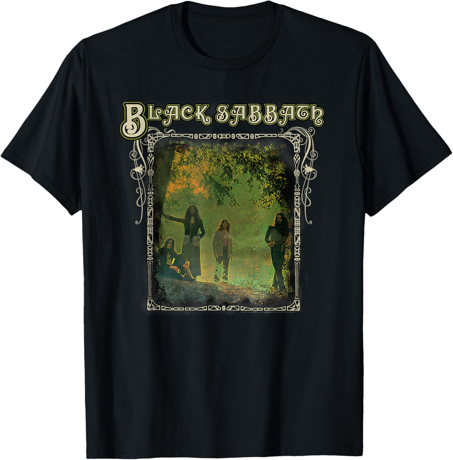 Black Sabbath Trees Photo Framed T-Shirt for Music Lovers and Fans - 1