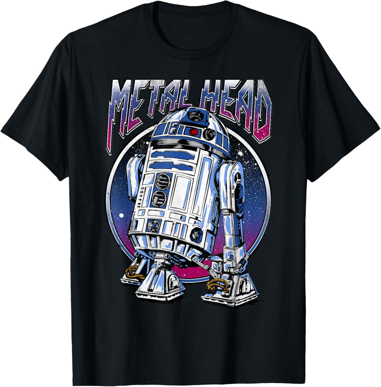 Vintage Star Wars R2D2 Metal Head T-Shirt for Disney Fans - 10