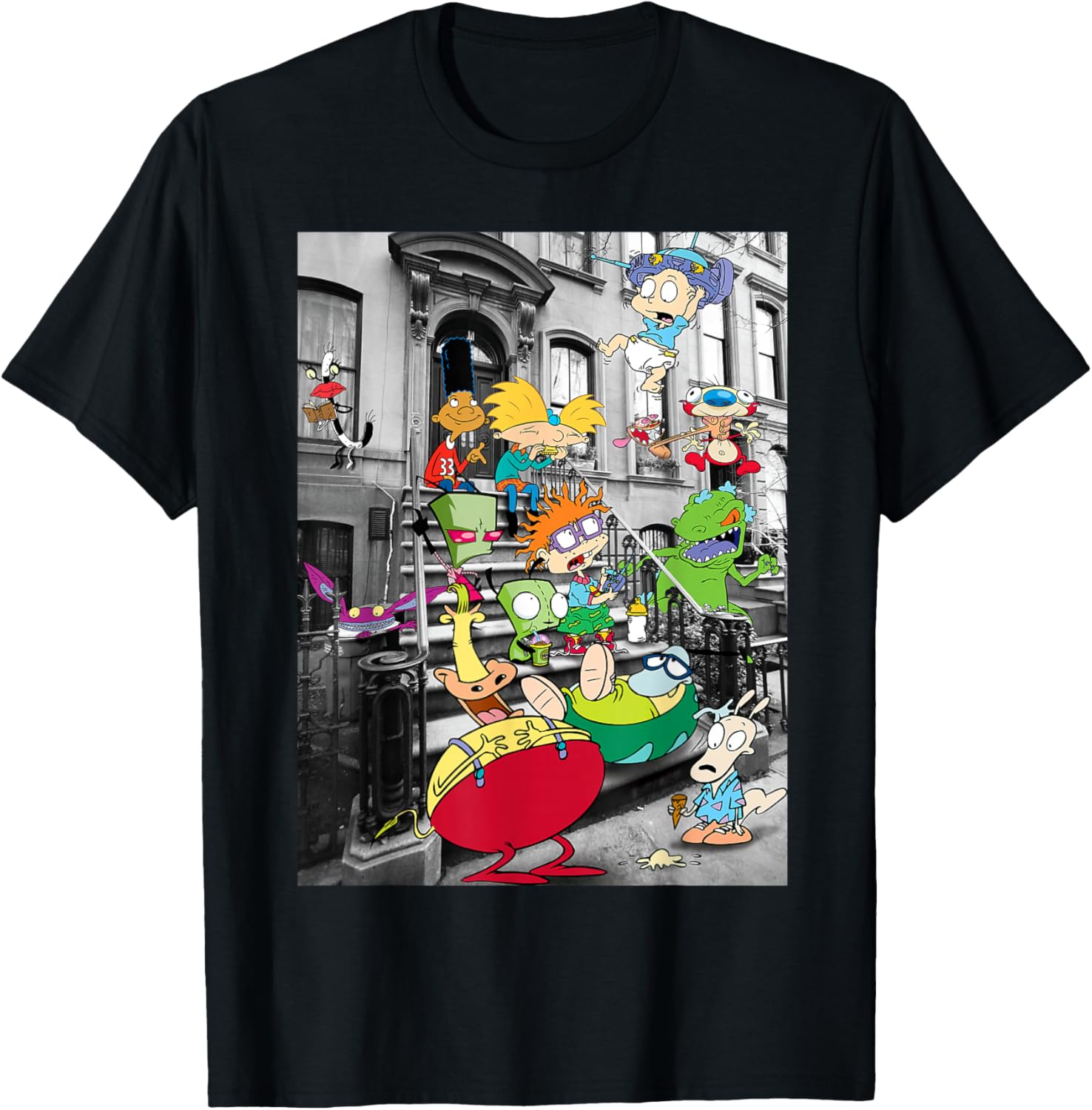 Nickelodeon Classic Nicktoons Hanging On Stoop T-Shirt for Fans - 8