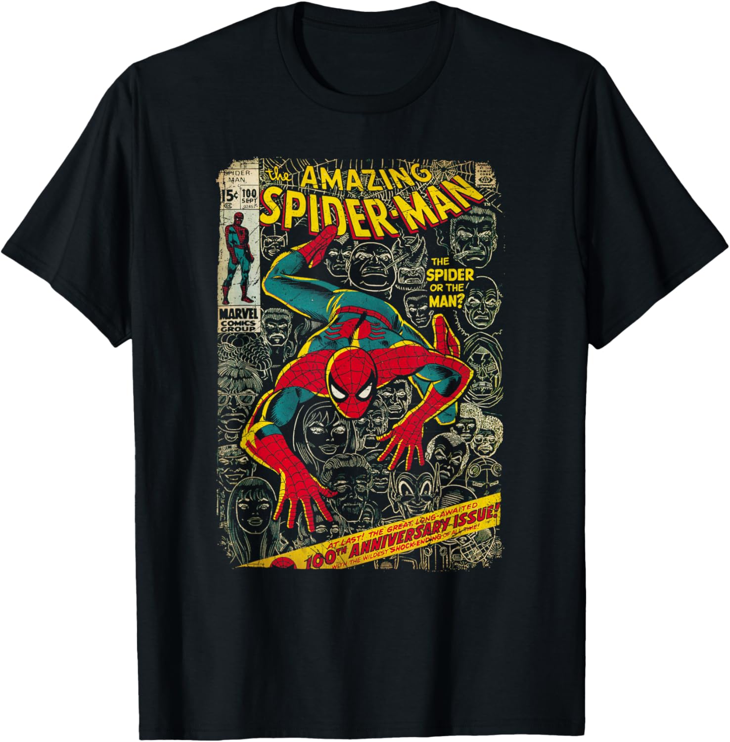 Marvel Spider-Man Comic Book Anniversary Short Sleeve T-Shirt for Fans - 1