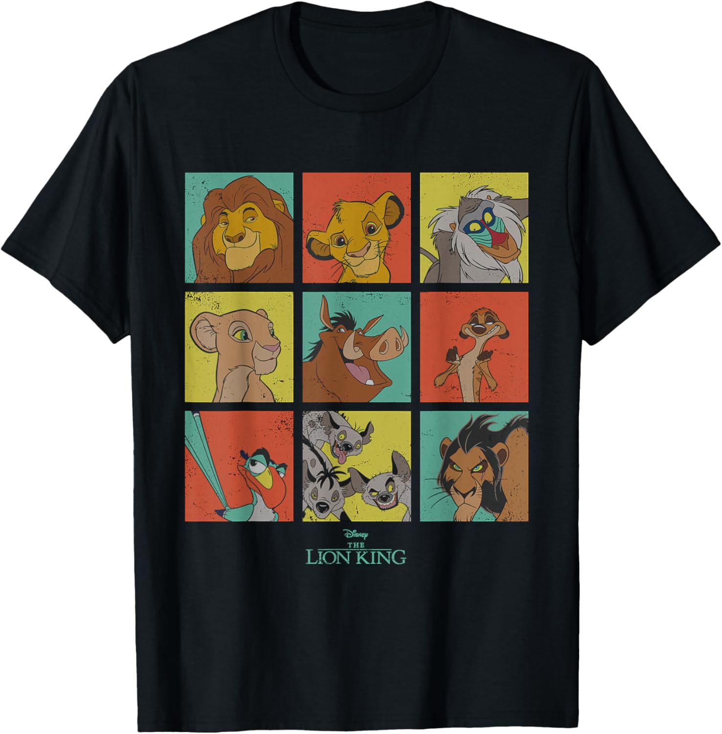 Disney The Lion King 90s Grid T-Shirt for Kids and Adults - 4