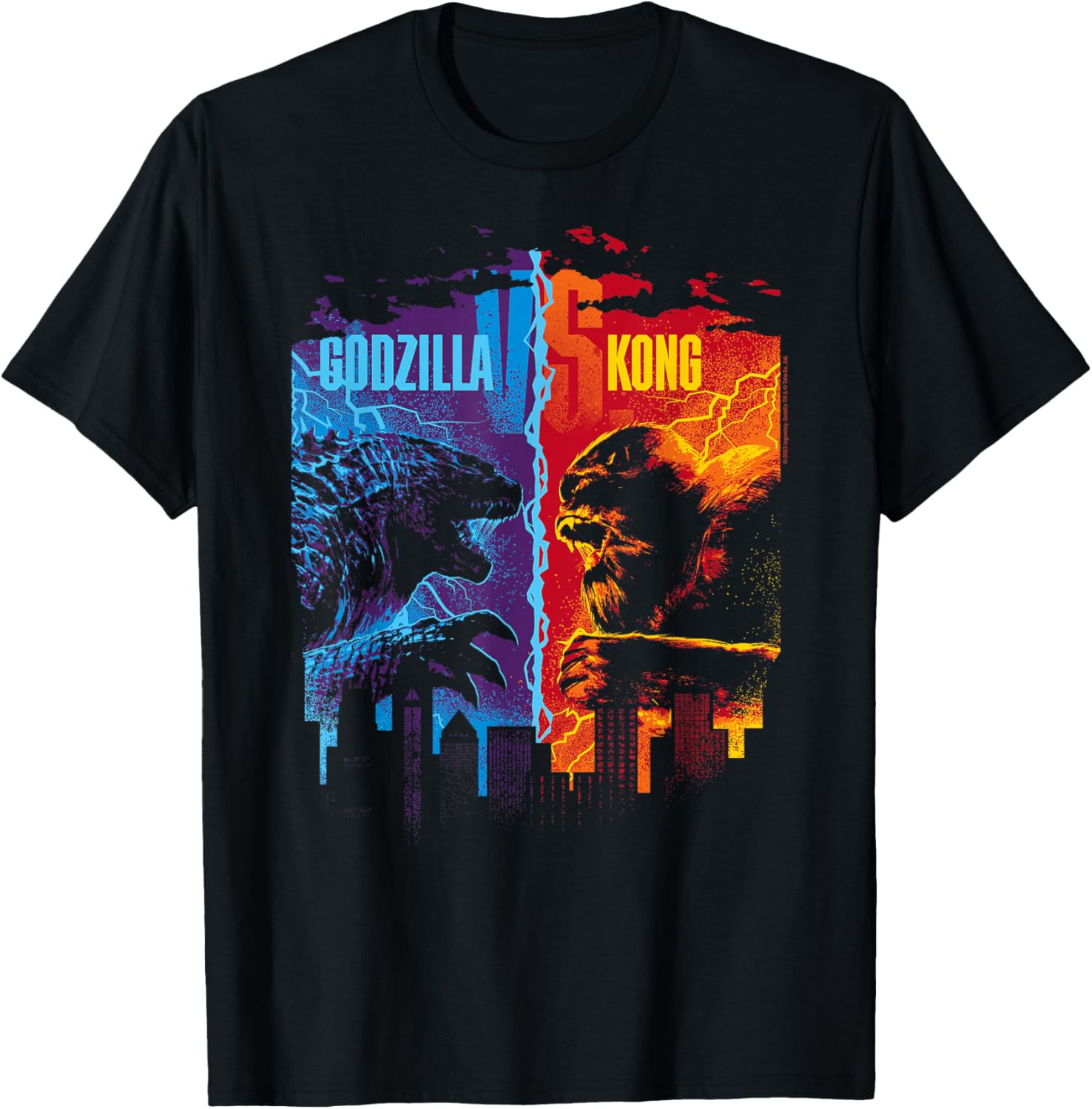 Godzilla x Kong Short Sleeve T-Shirt for Adults Black Small Size - 1