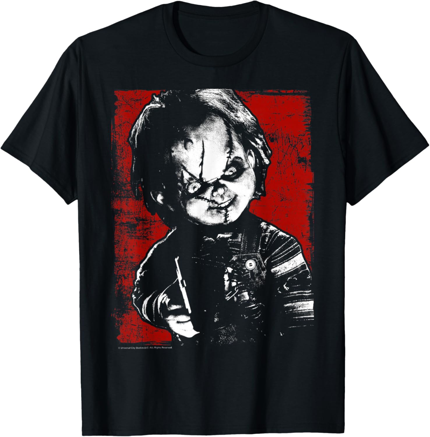 Child's Play Chucky Distressed Portrait T-Shirt for Fun Horror Fans - 5