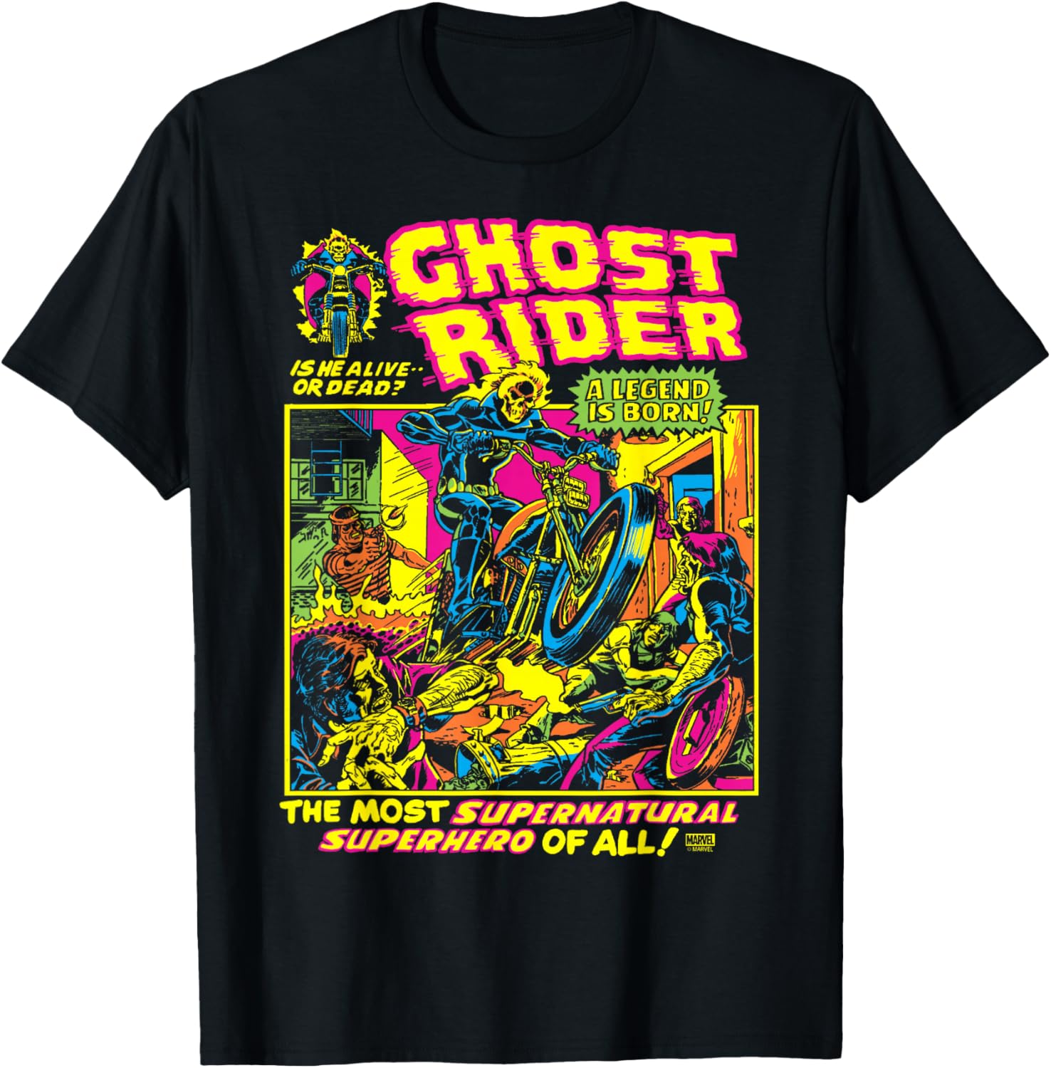 Ghost Rider Black Light T-Shirt Stylish Graphic Tee for Fans - 1
