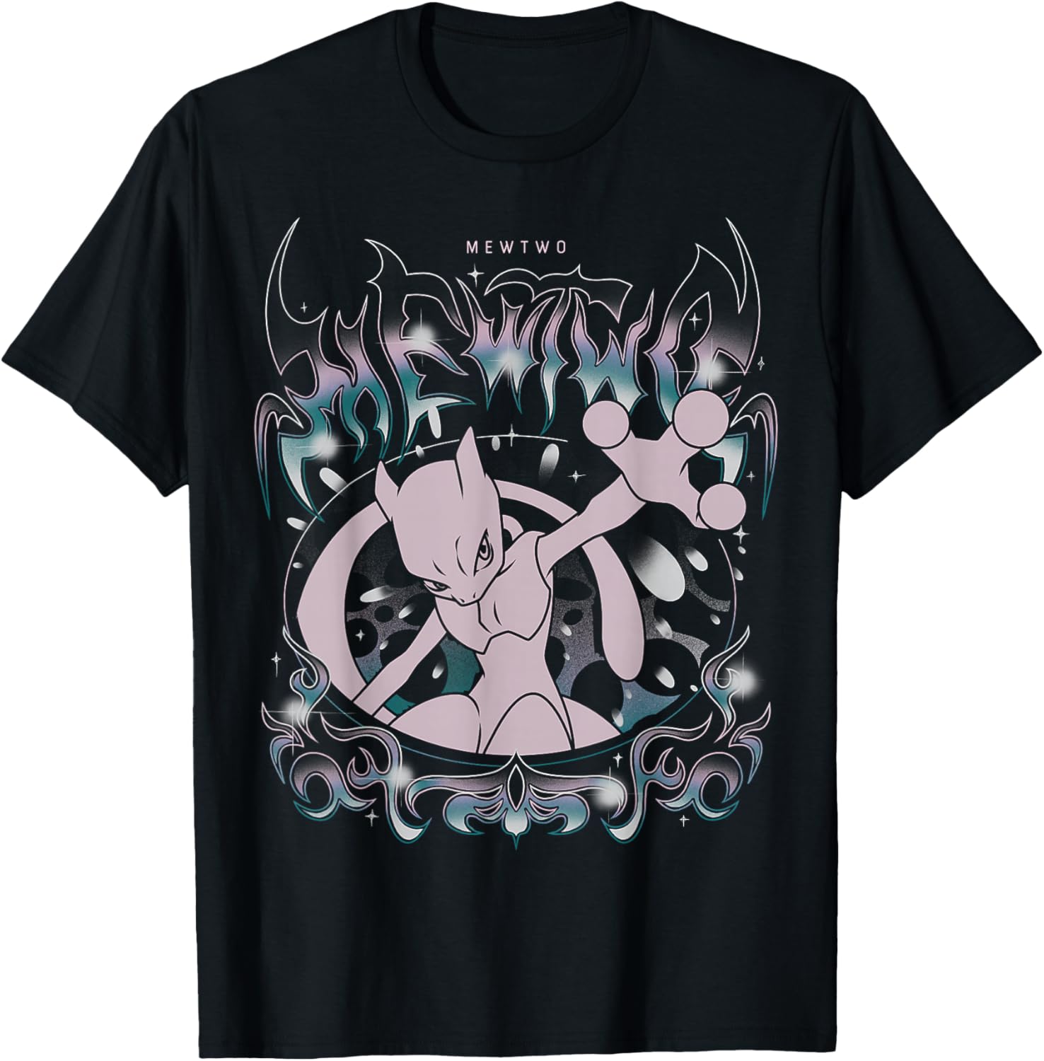 Mewtwo Grunge Oversized T-Shirt for Pokémon Fans - Stylish & Comfy Apparel - 7