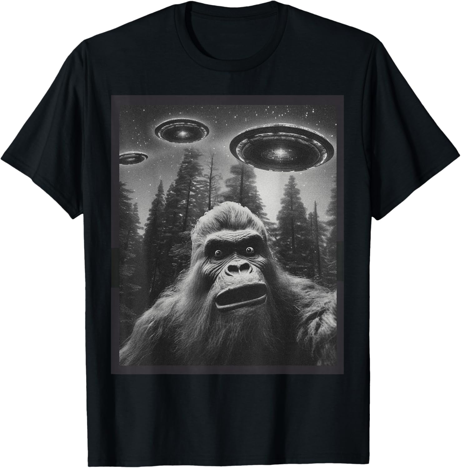 Funny Bigfoot Alien Cat Graphic Tee for Men and Women - Unique T-Shirt - 14