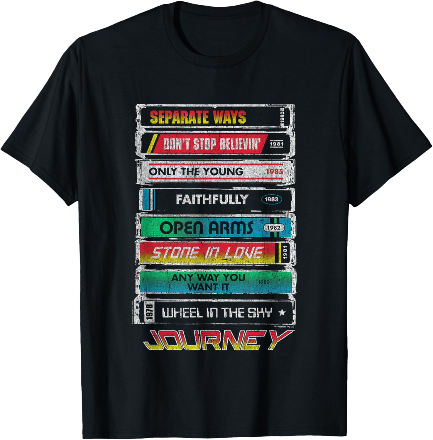 Journey Iconic Tape Deck Retro Vintage Chest Poster T-Shirt for Music Lovers - 1