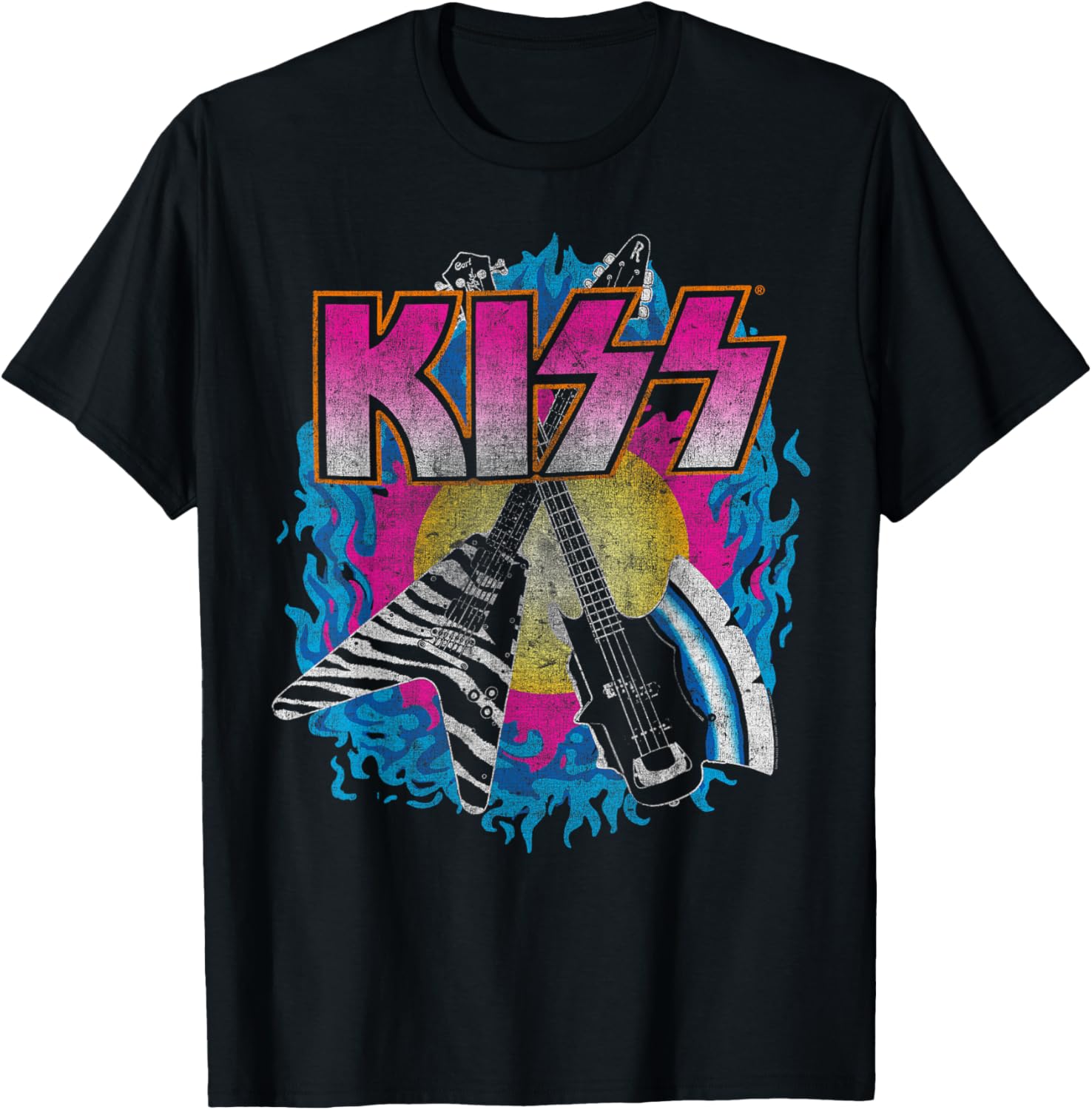 KISS Young & Wasted Black Unisex T-Shirt Small Classic Fit Short Sleeve - 1