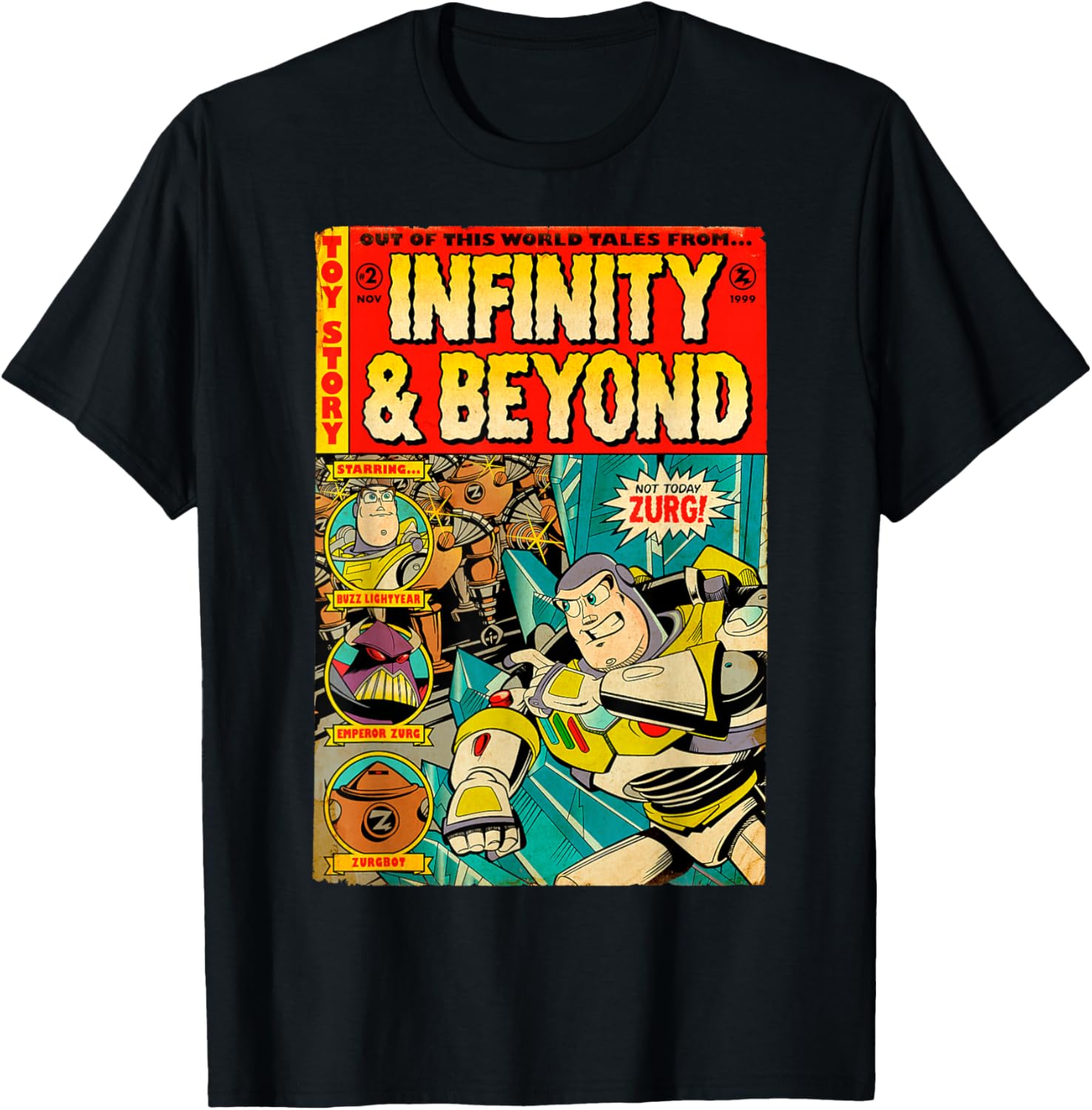 Disney Pixar Toy Story Buzz Lightyear Retro Comic Book T-Shirt for Fans - 7