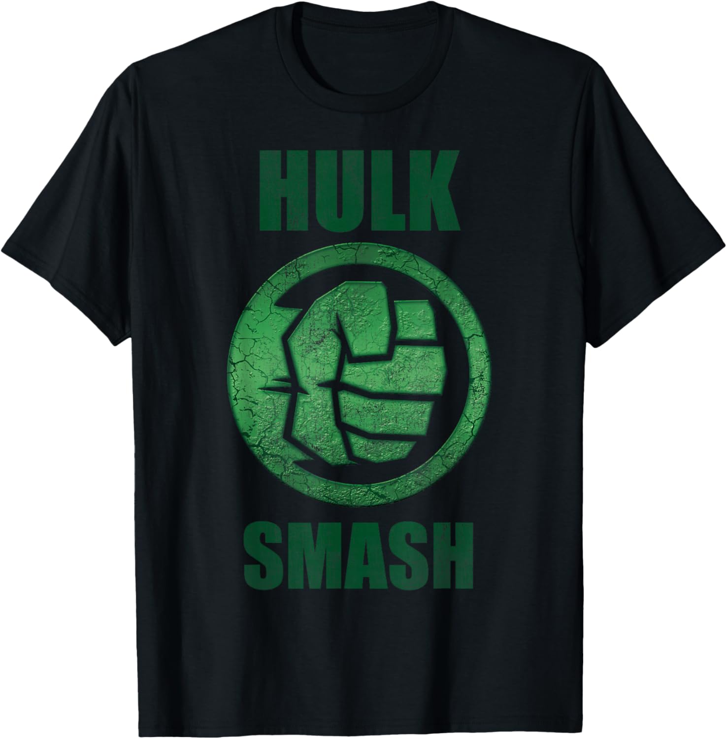 Marvel Hulk Smash Fist Circle Logo Green Stone Poster T-Shirt for Fans - 1