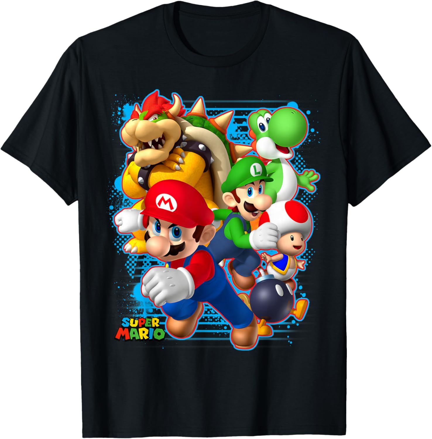 Nintendo Super Mario Luigi Bowser Spray Paint T-Shirt for Gamers - 1