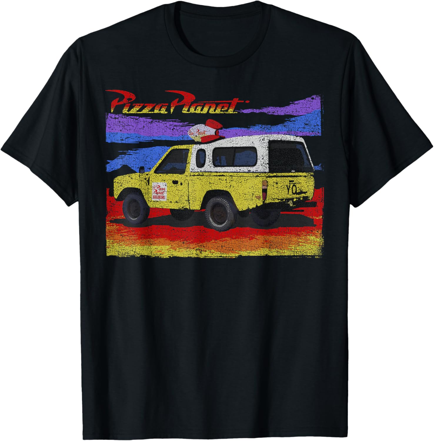 Disney Pixar Toy Story Pizza Planet Truck Distressed Vintage T-Shirt - 4