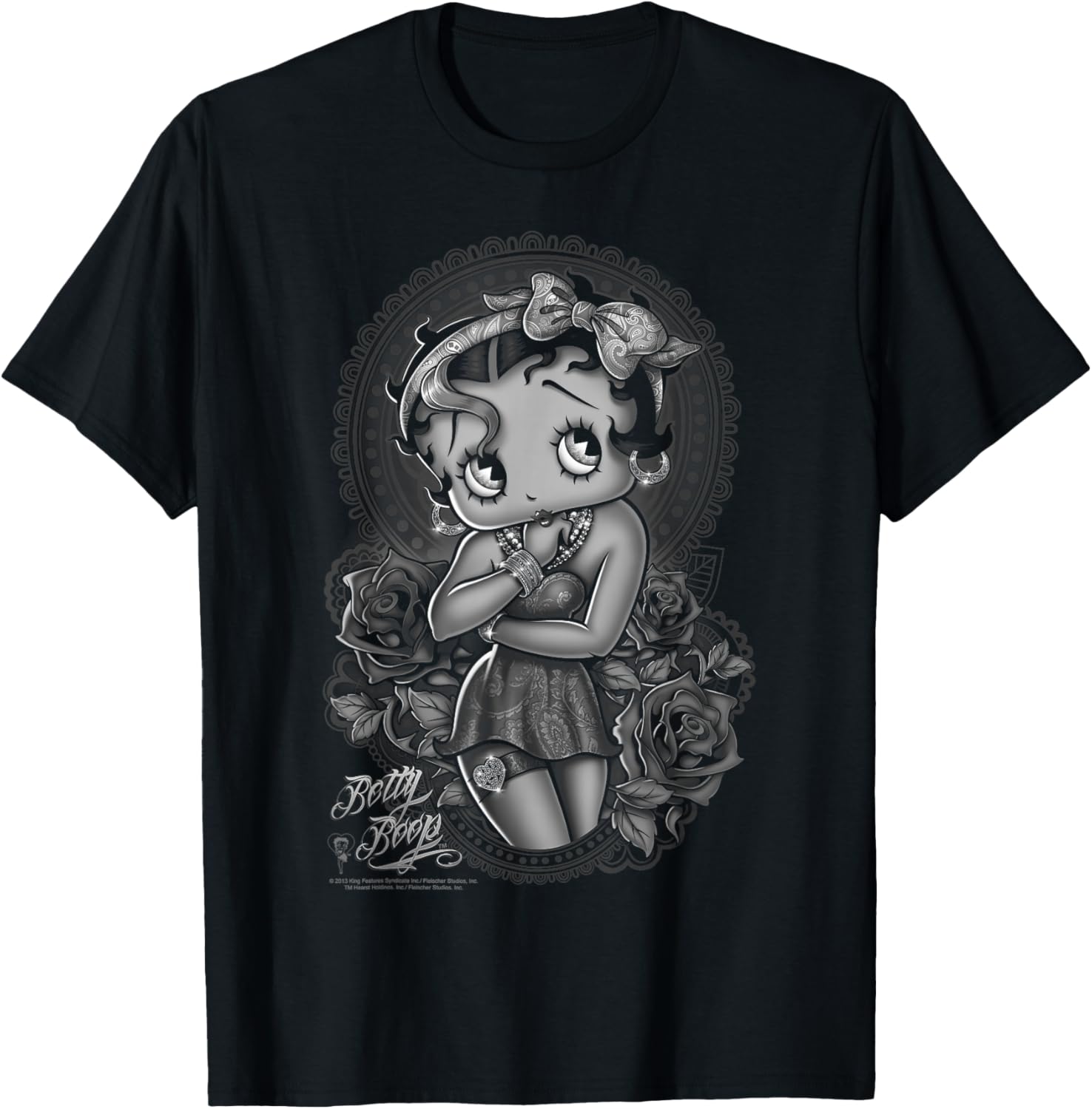 Betty Boop Fashion Roses T-Shirt for Trendy Style and Comfort - 2