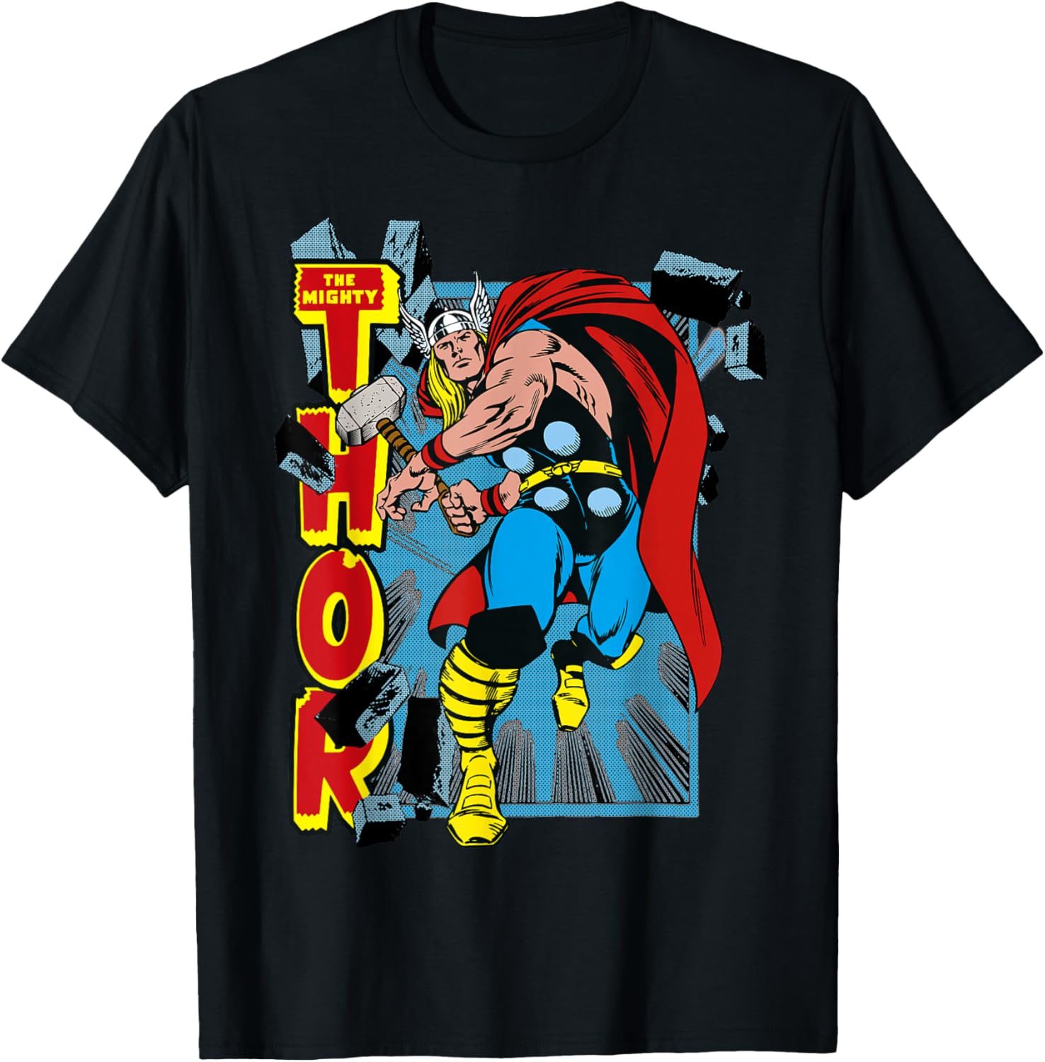 Marvel Classic The Mighty Thor Break Through Poster T-Shirt for Fans - 2