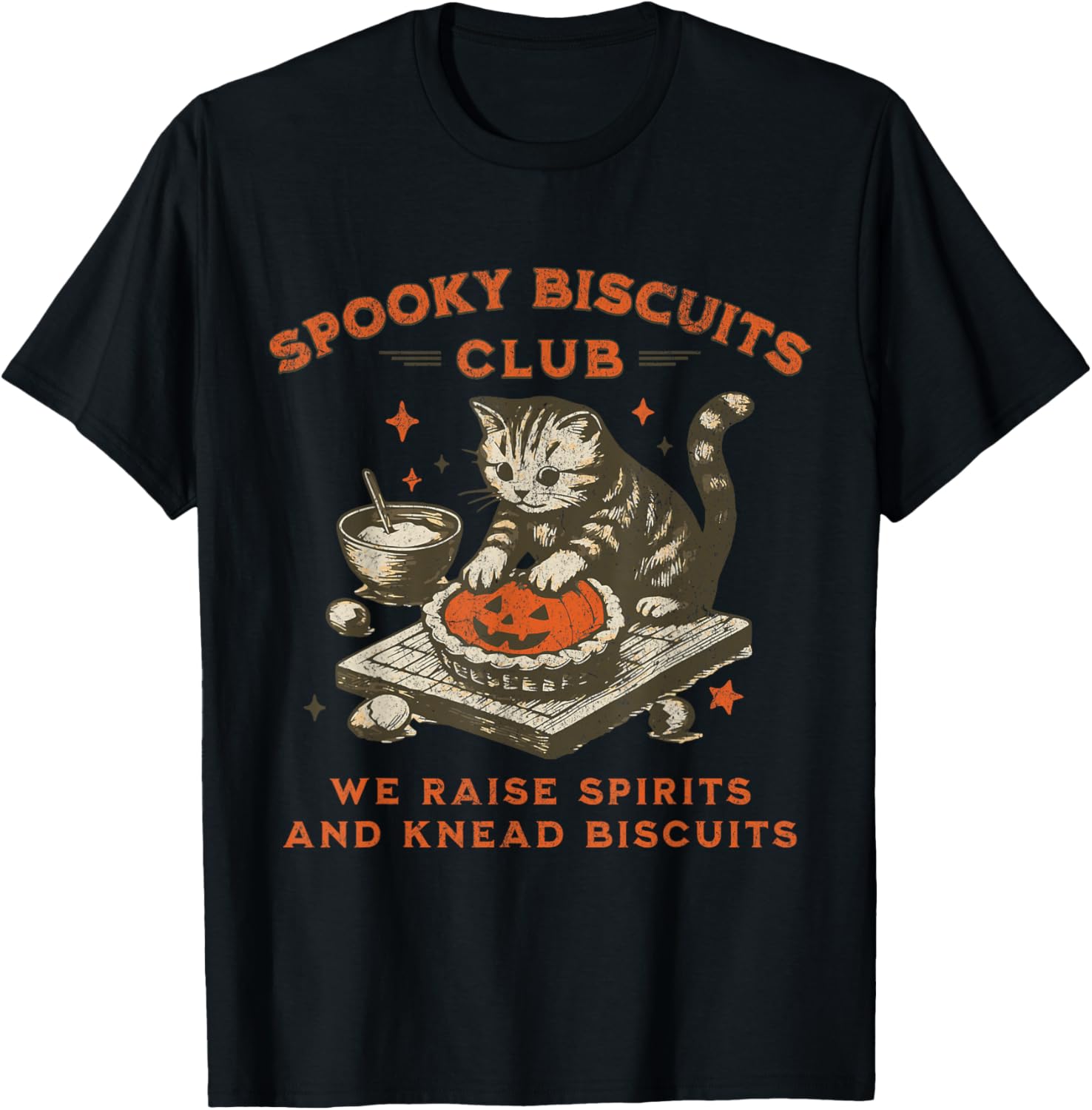 Funny Halloween Baking T-Shirt for Cat Lovers - Spooky Biscuits Club Tee - 4