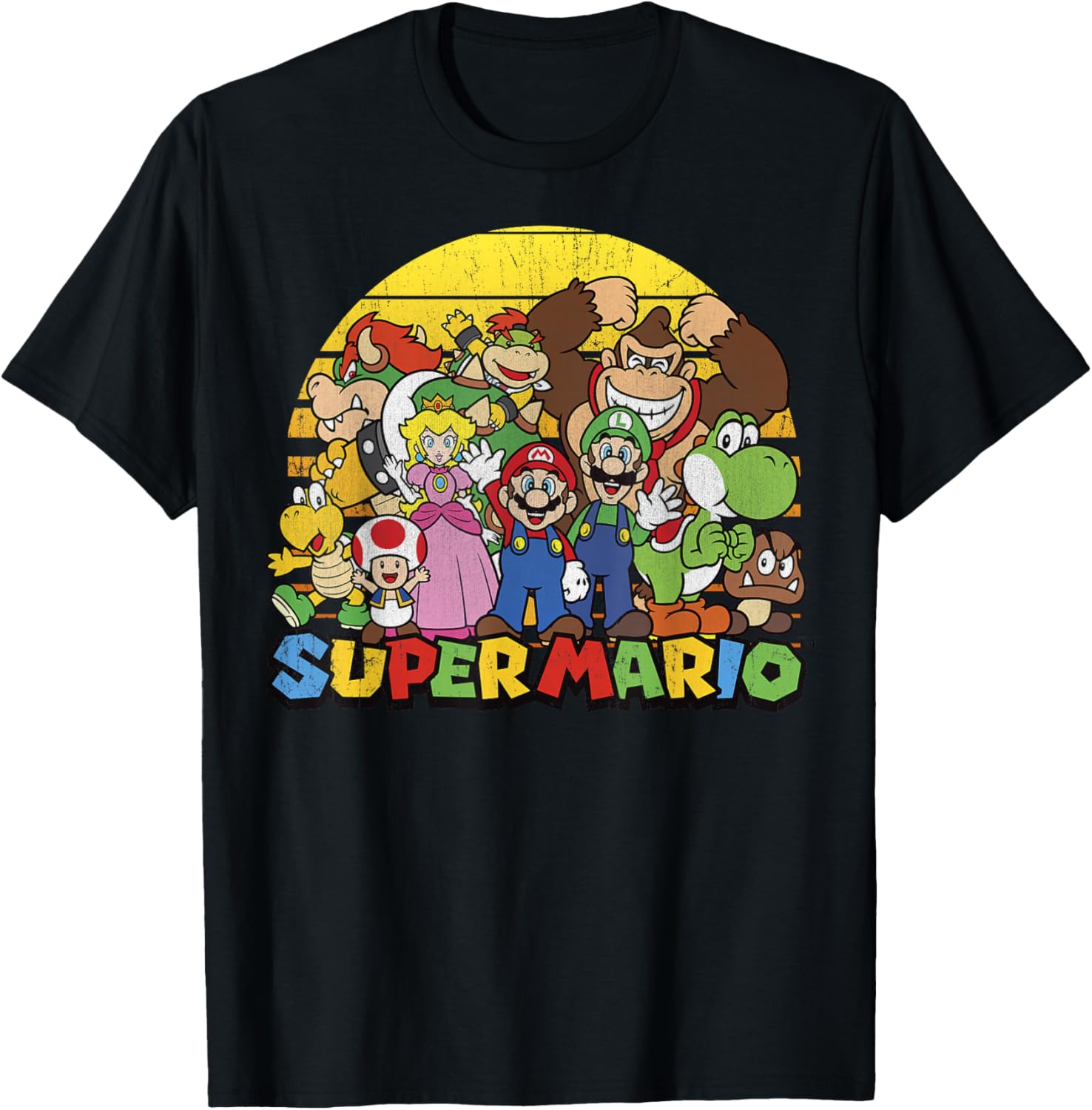 Vintage Nintendo Super Mario Group Portrait T-Shirt for Fans - 14