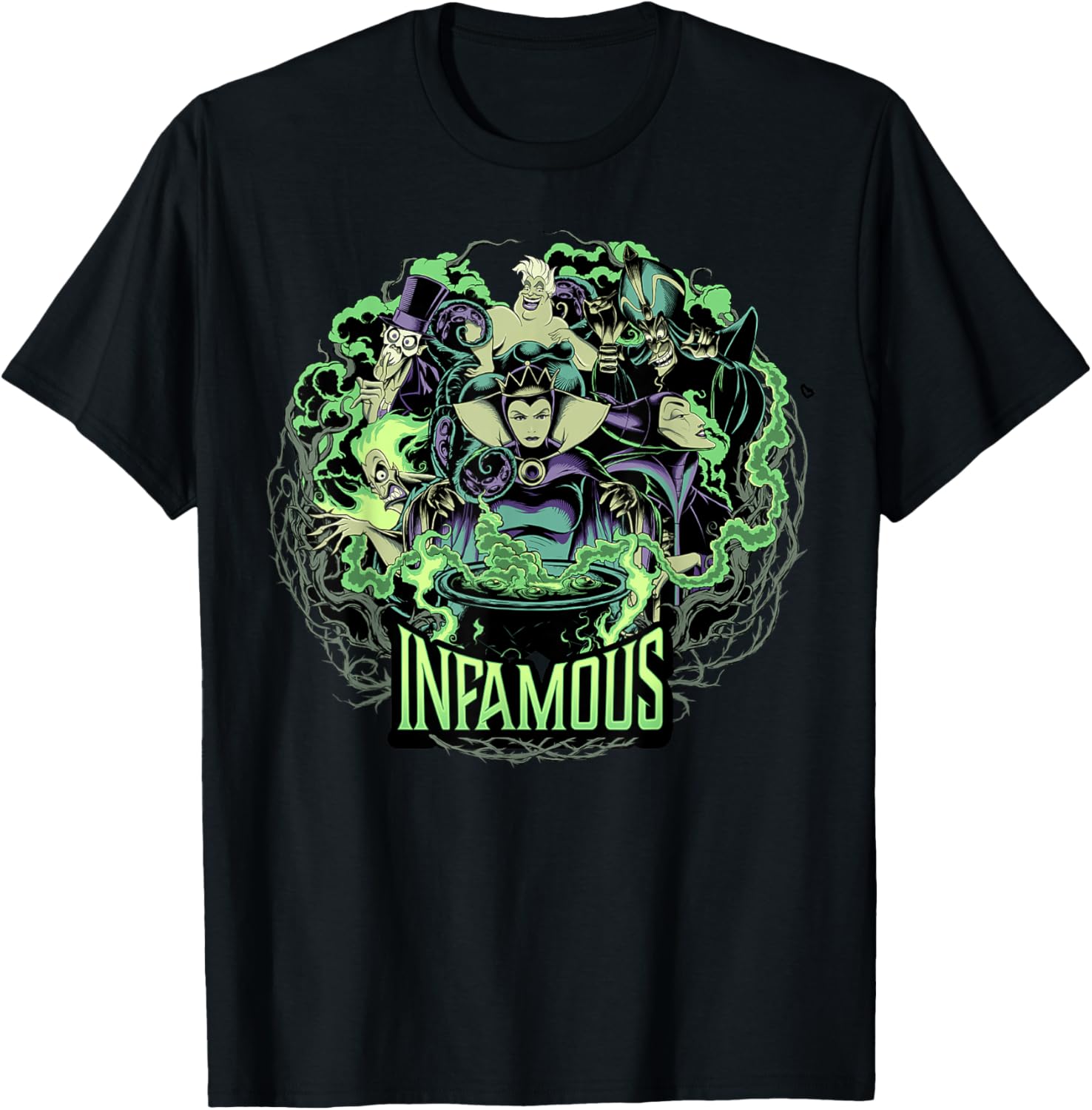 Disney Villains Infamous Evil Group Graphic T-Shirt for Fans and Collectors - 1