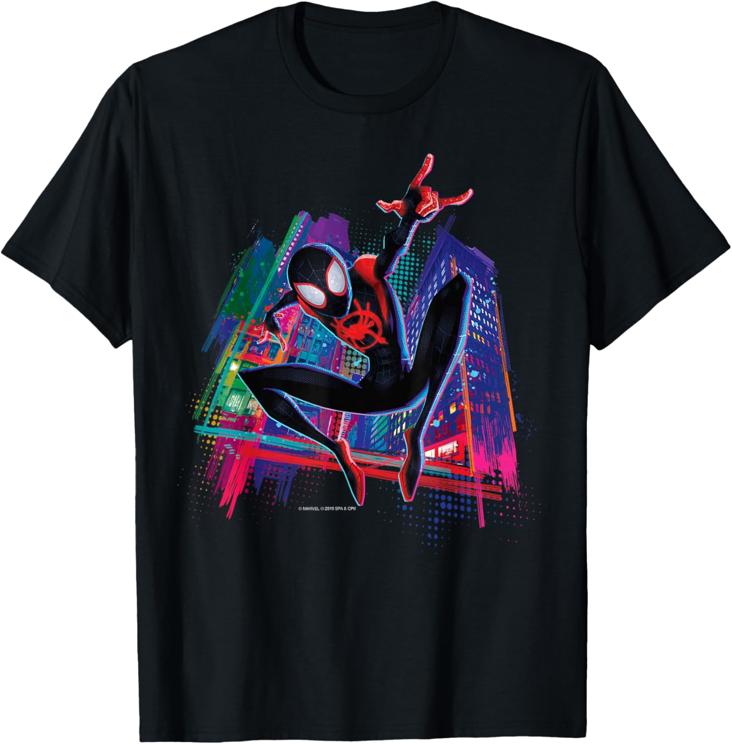 Spider-Man Miles Morales Graffiti City T-Shirt for Stylish Fans - 8