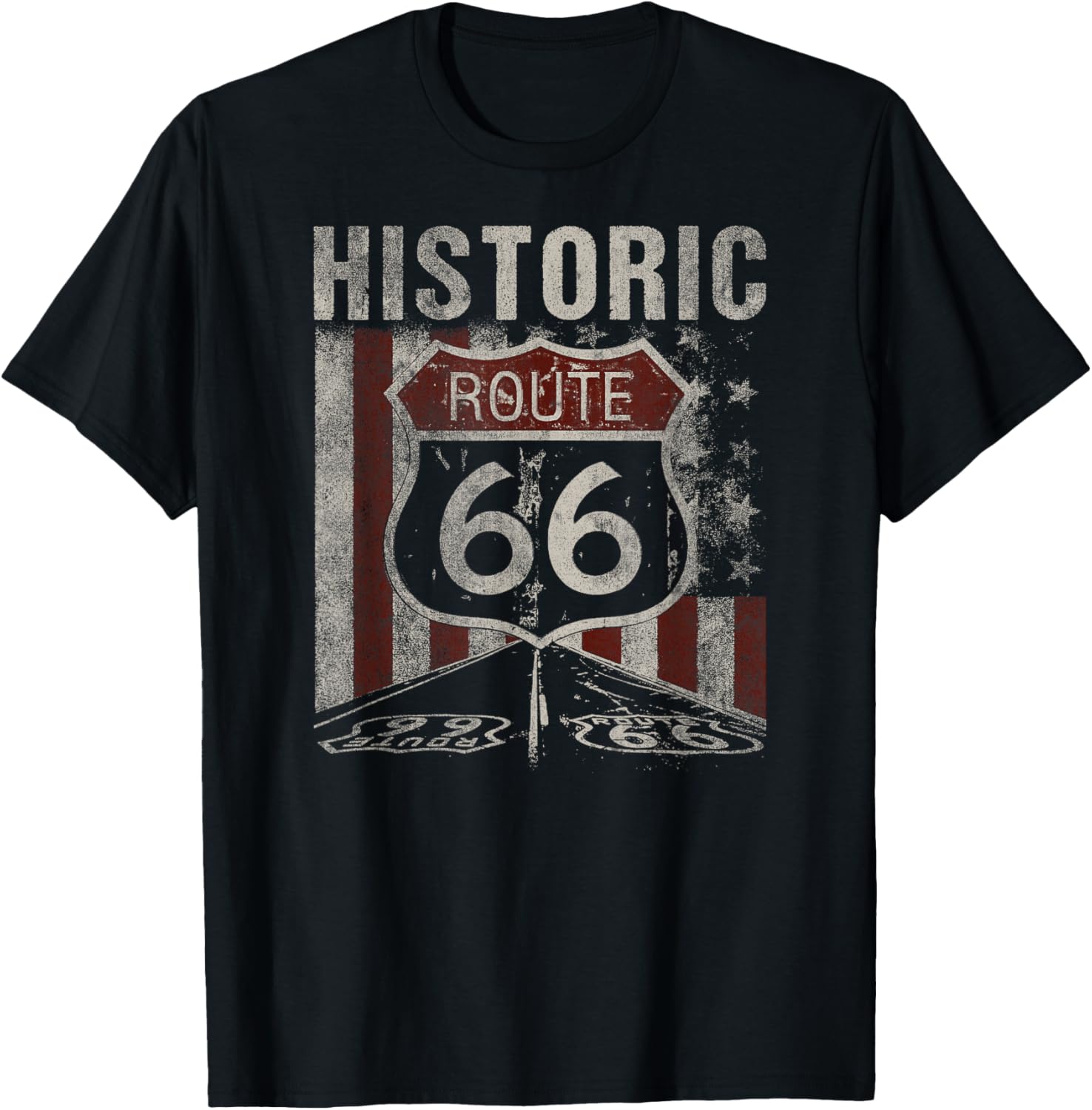 Vintage Route 66 T-Shirt Historic American Highway Sign Clothing - 2
