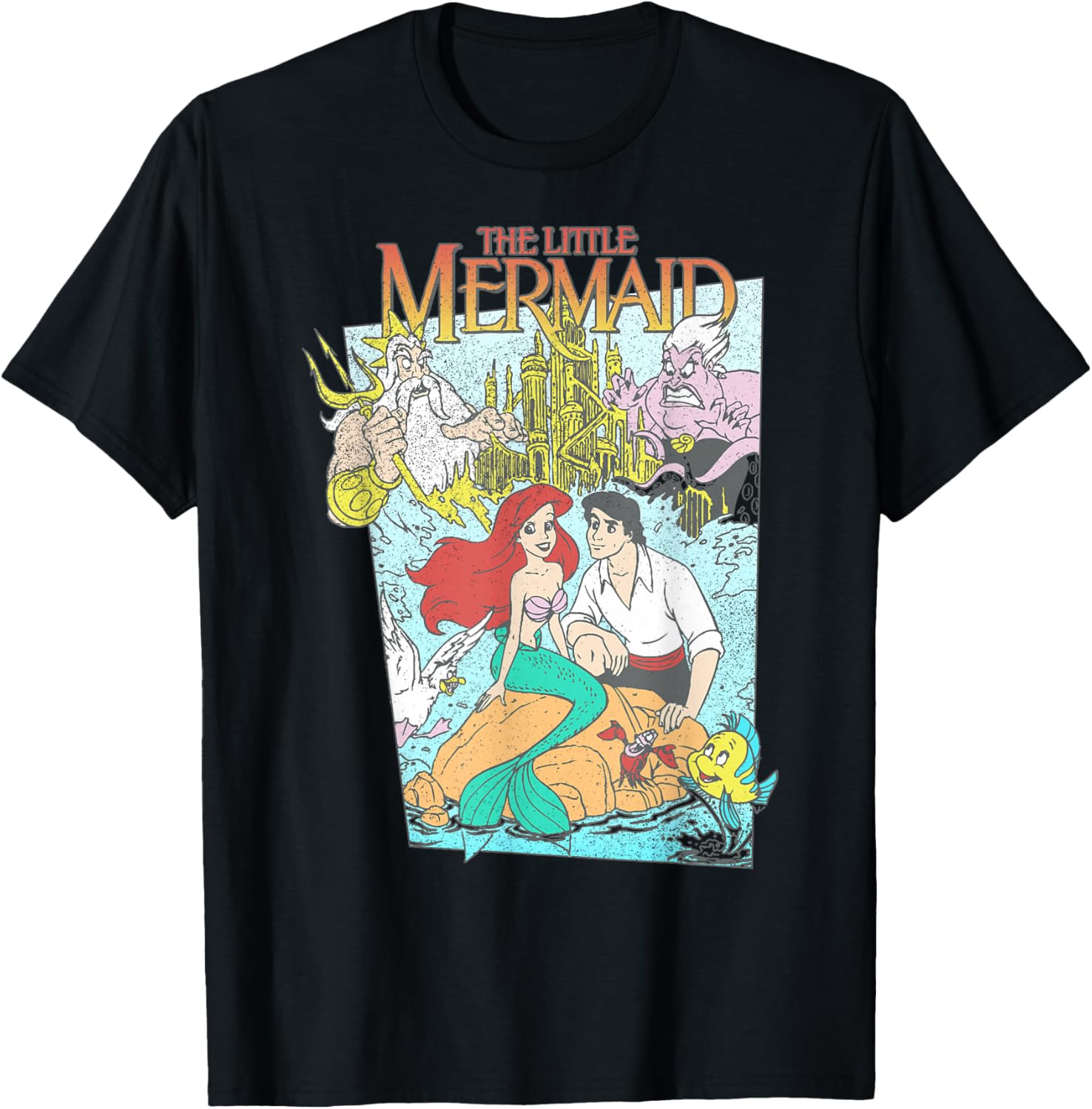Vintage Little Mermaid Graphic T-Shirt for Disney Fans - Retro Style Apparel - 4