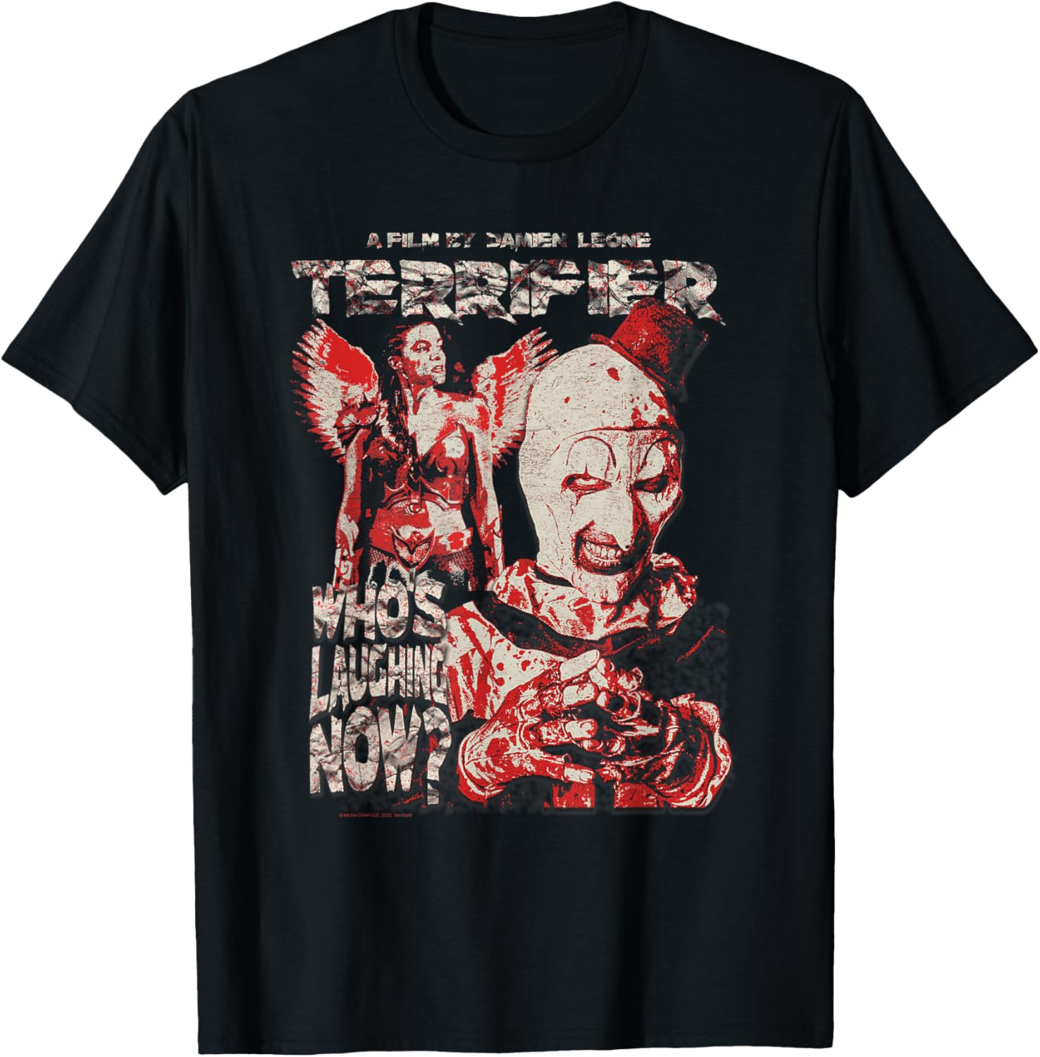 Terrifier Who's Laughing Now Grunge Horror Movie T-Shirt for Fans - 1