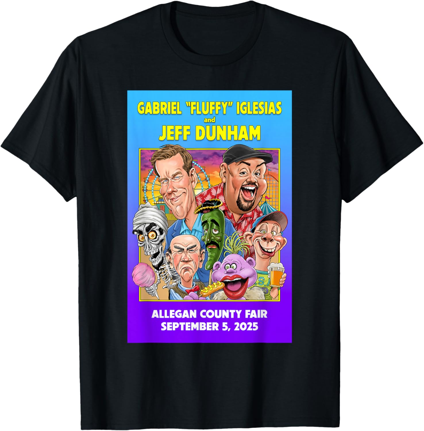 Gabriel Iglesias Jeff Dunham Allegan County Fair 2025 T-Shirt for Fans - 8