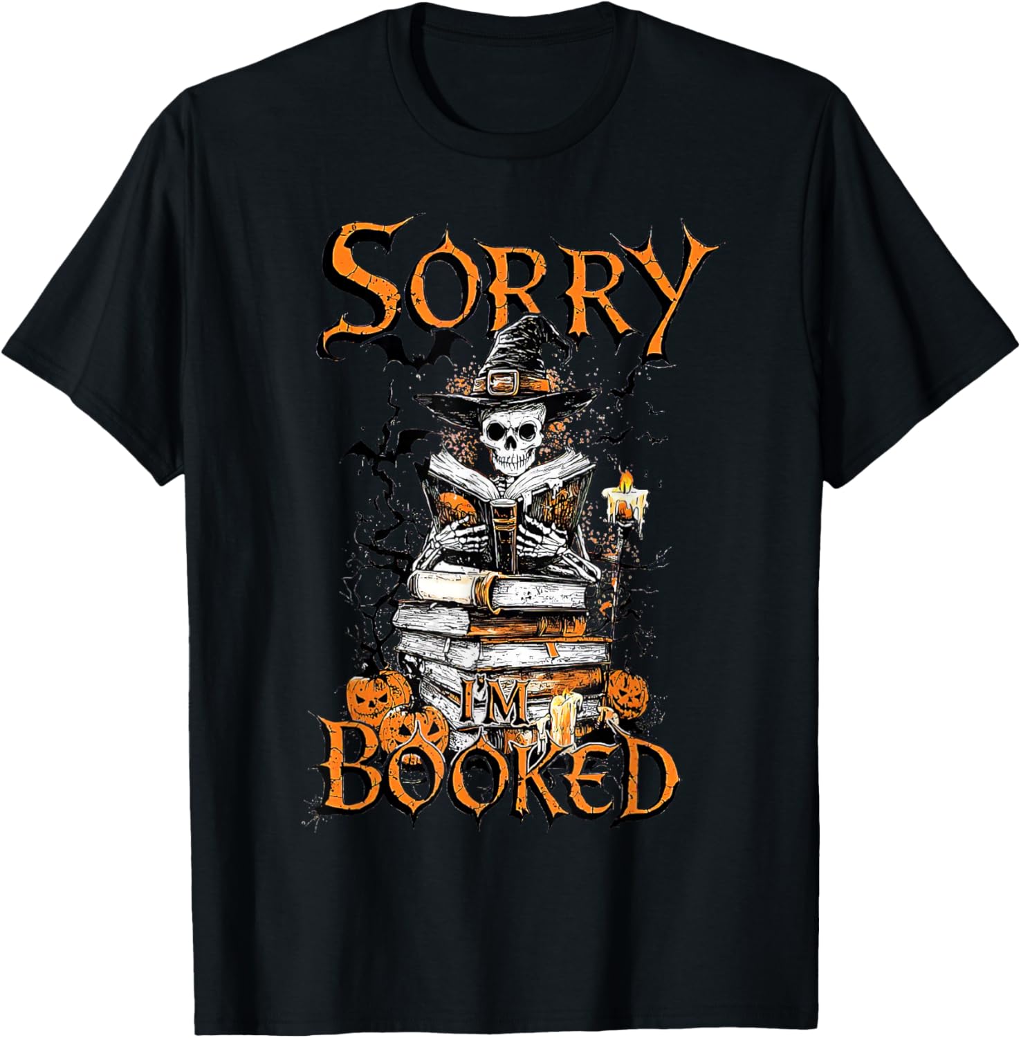 Funny Sorry I'm Booked Bookworm Ghost Halloween T-Shirt for Book Lovers - 16