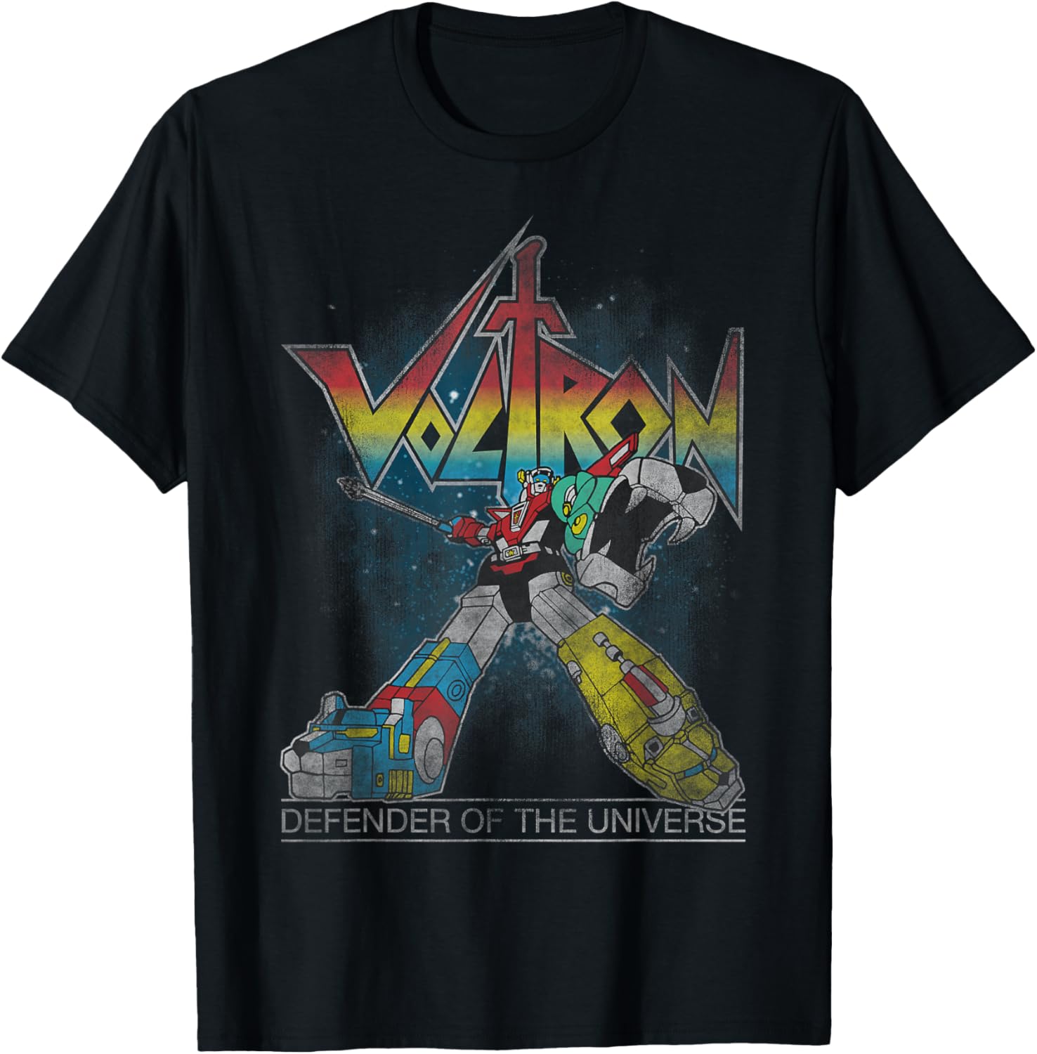 Voltron Retro Defender Rainbow Graphic T-Shirt for Fans and Collectors - 9