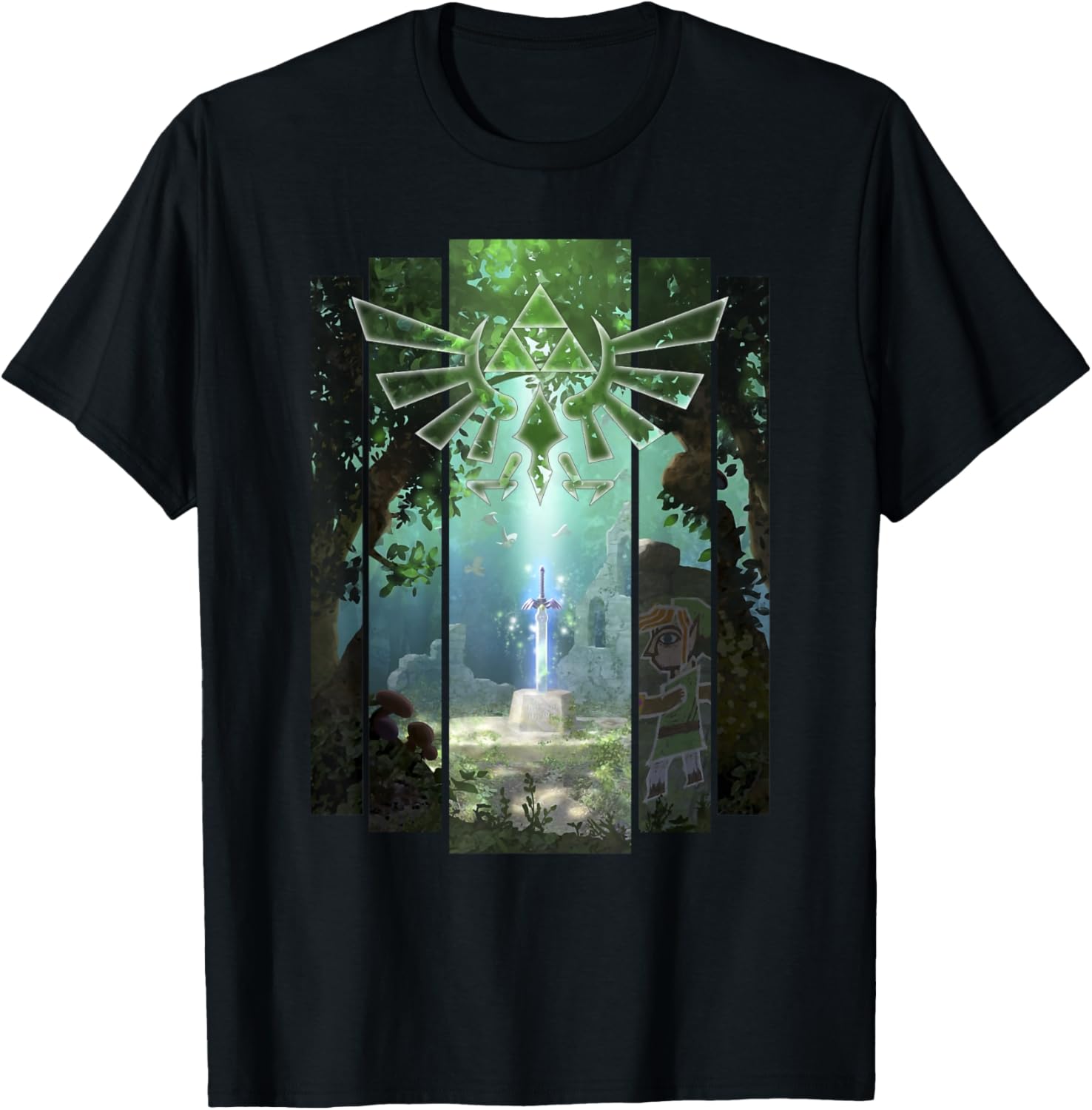 Nintendo Zelda Master Sword Lost Woods Artwork T-Shirt for Fans - 9