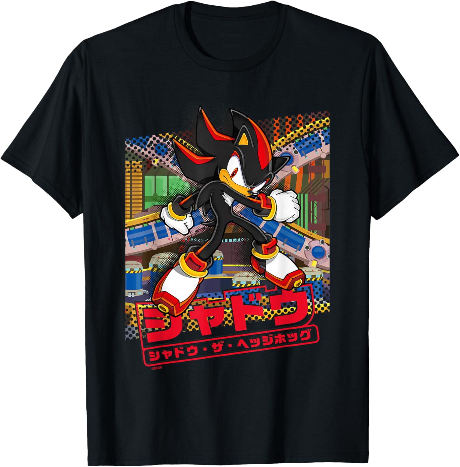 Sonic the Hedgehog Shadow T-Shirt Japanese Logo Fun Graphic Tee - 25