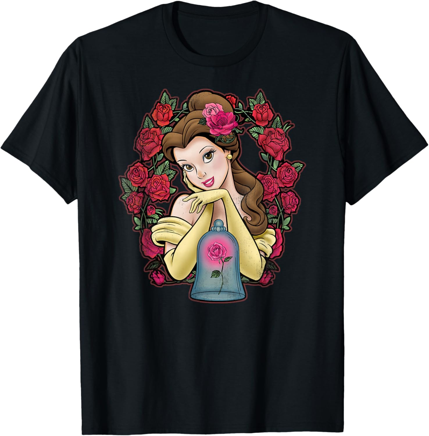 Disney Beauty and the Beast Belle Roses Graphic T-shirt for Fans - 7