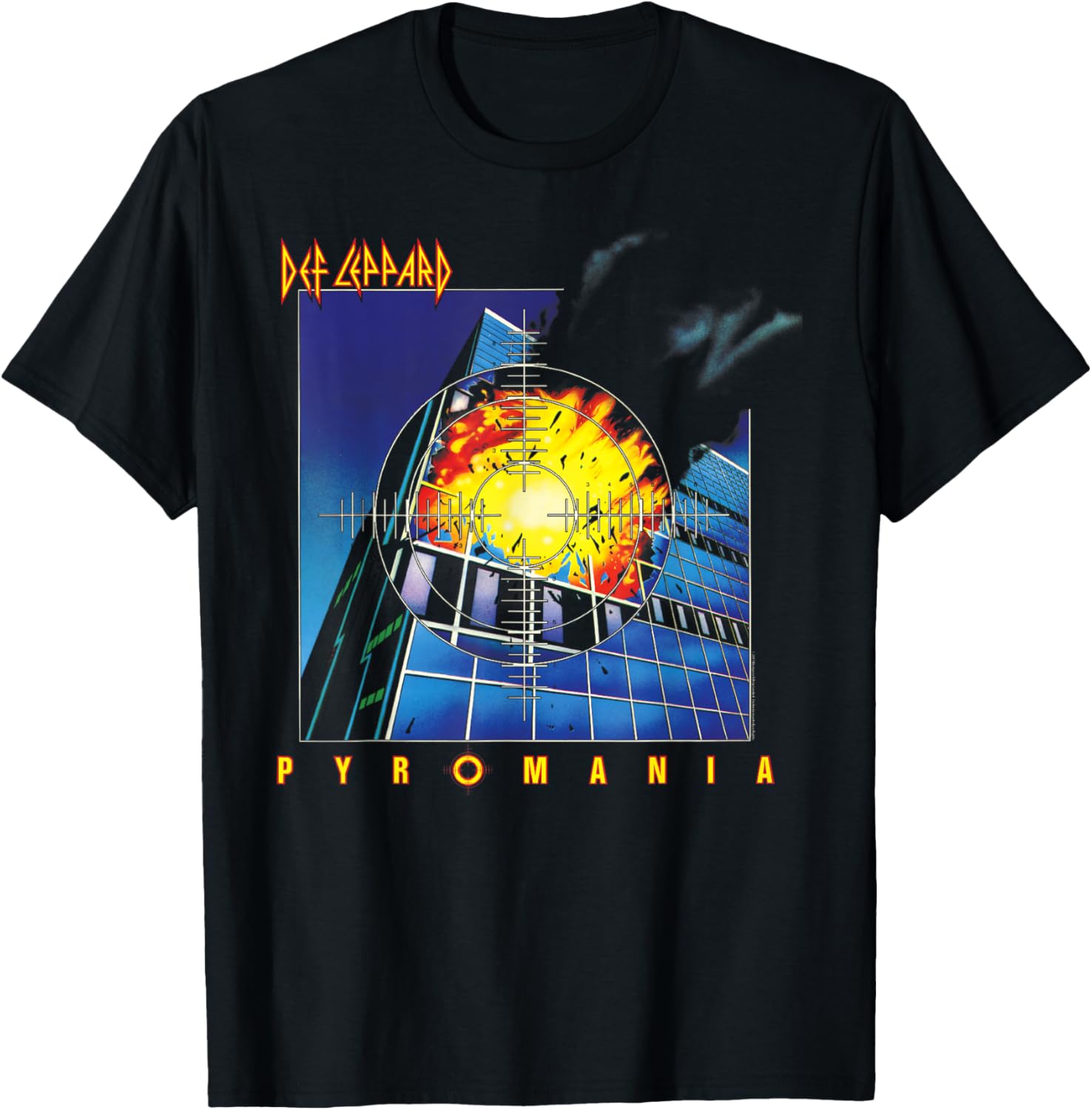 Def Leppard Pyromania Black Cotton T-Shirt Classic Fit Short Sleeve Adult - 4