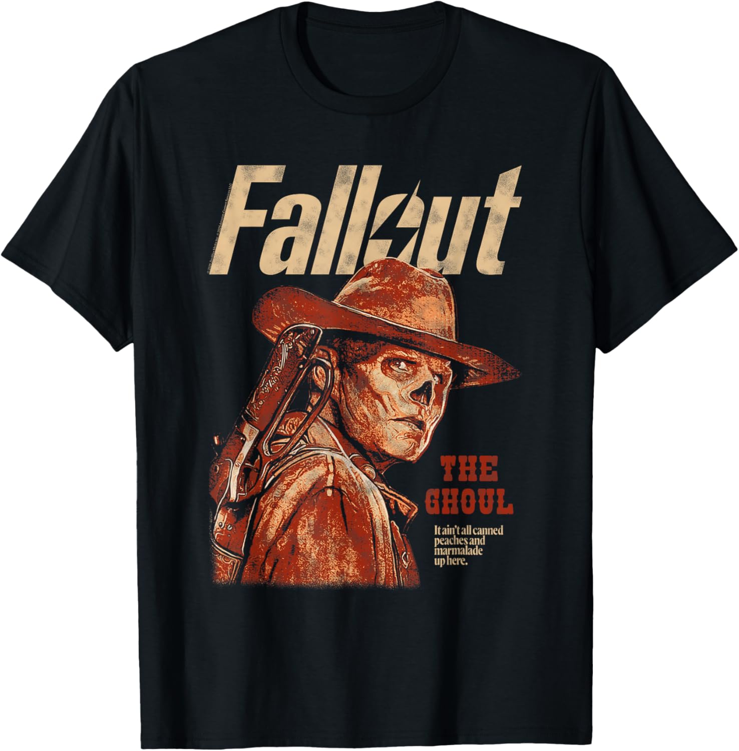 Fallout Ghoul Silhouette Portrait T-Shirt for Fans of TV Show and Gaming - 1