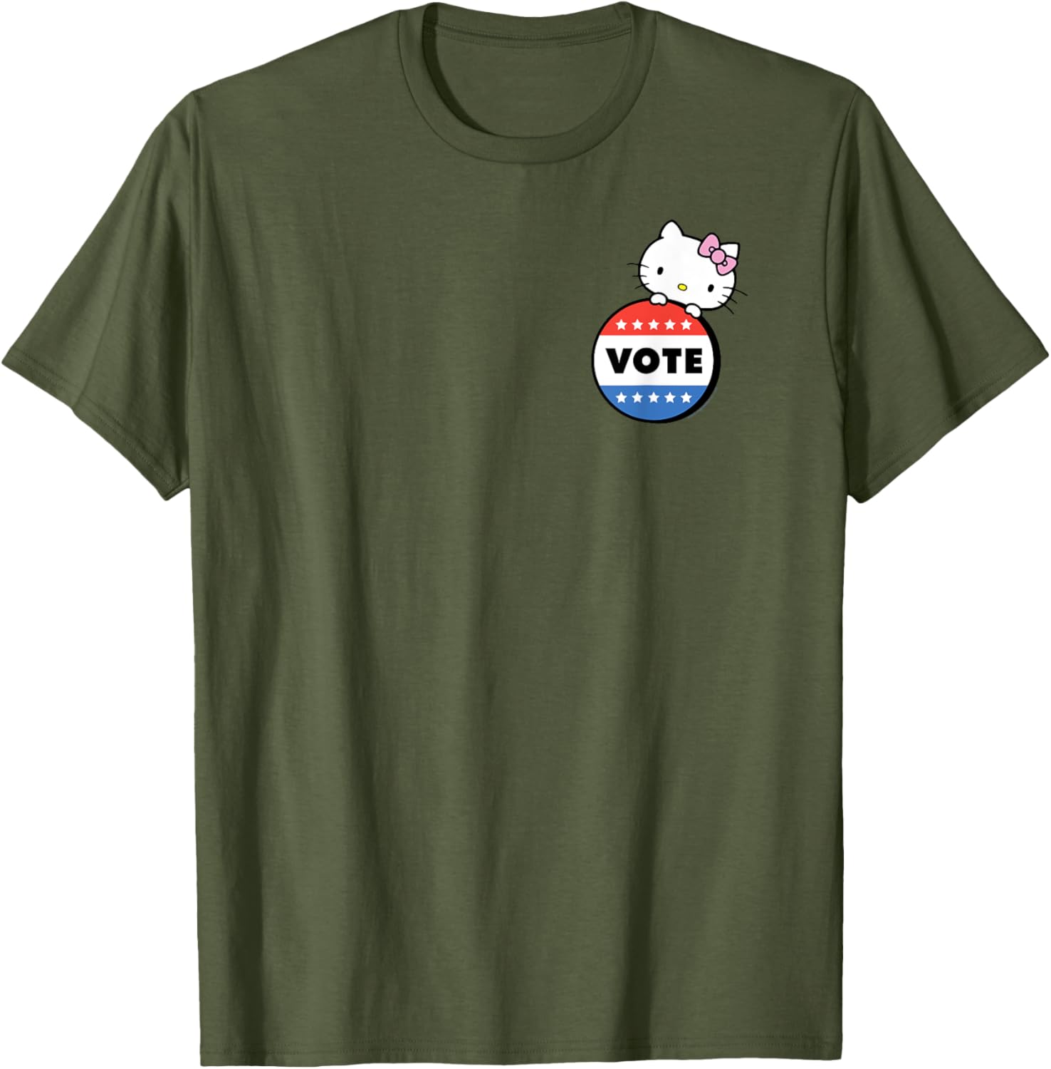 Hello Kitty Vote Button T-Shirt for Fun Fashion and Cute Style - 19