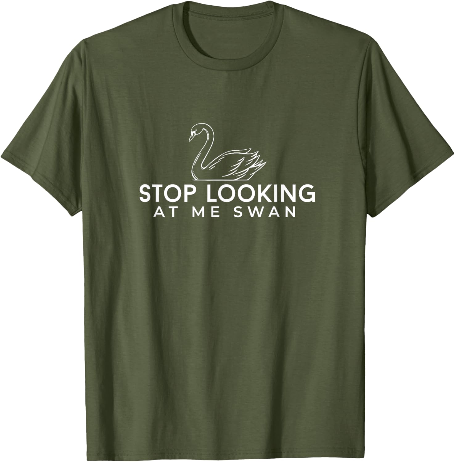Funny Stop Looking at Me Swan T-Shirt for Animal Lovers and Humor Fans - 1