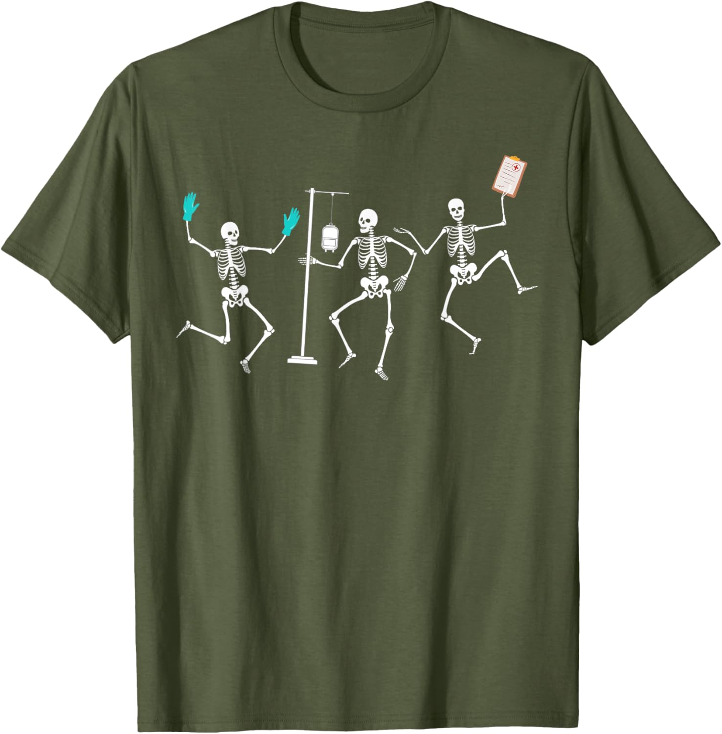 Funny Nurse Skeleton Halloween T-Shirt for Healthcare Workers - 8