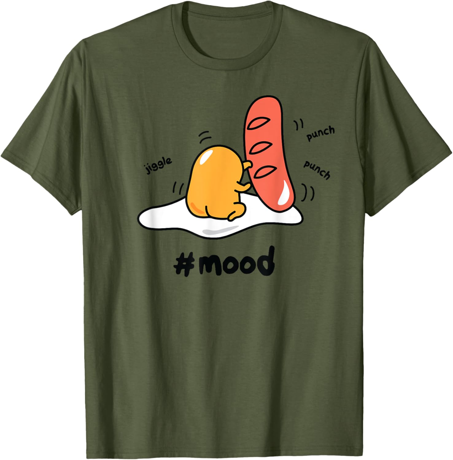 Gudetama Lazy Egg Mood Boxing Punching Hot Dog T-Shirt for Fun Style - 14