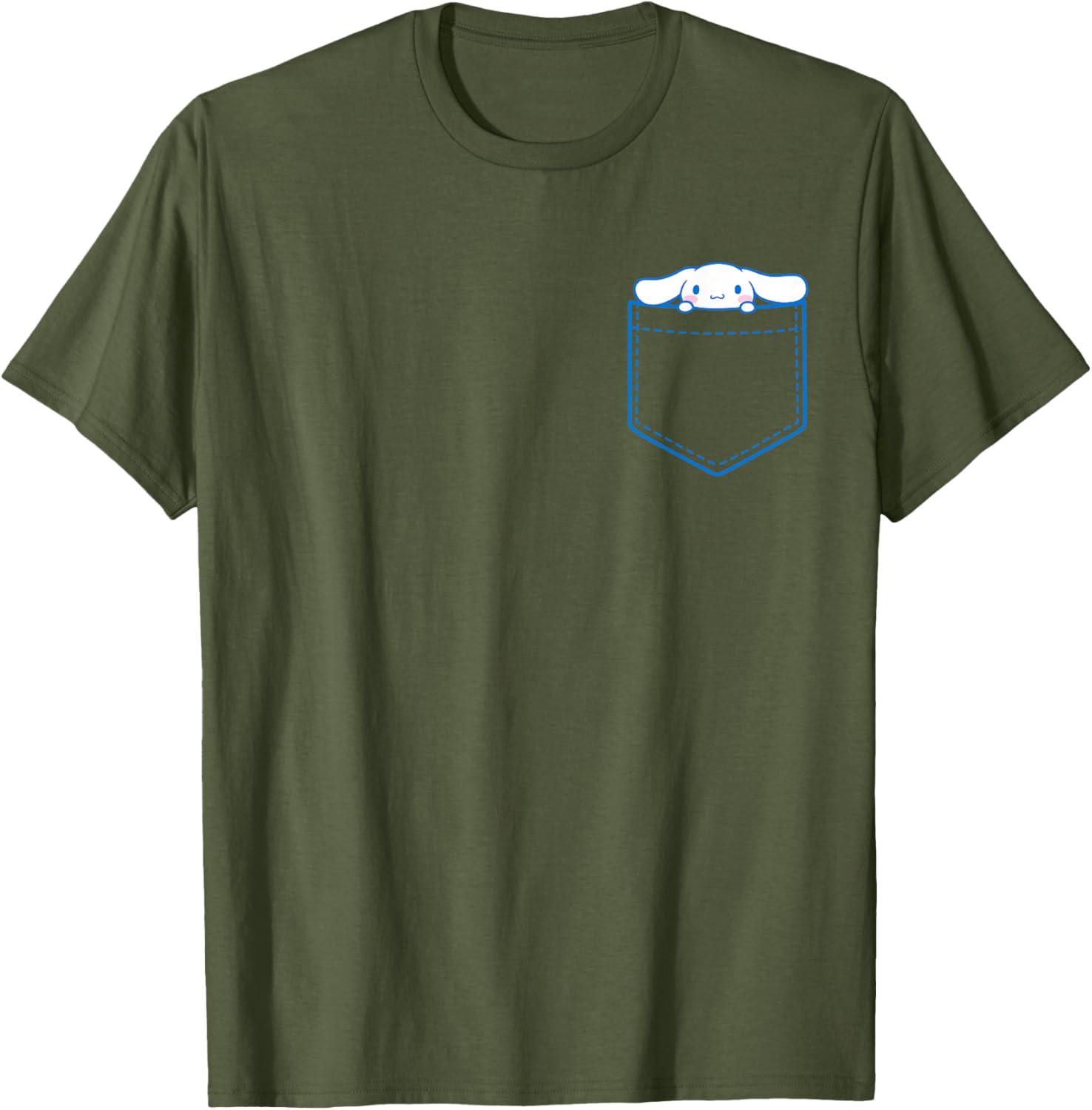 SANRIO Cinnamoroll Short Sleeve Pocket T-Shirt for Adults and Kids in White - 17