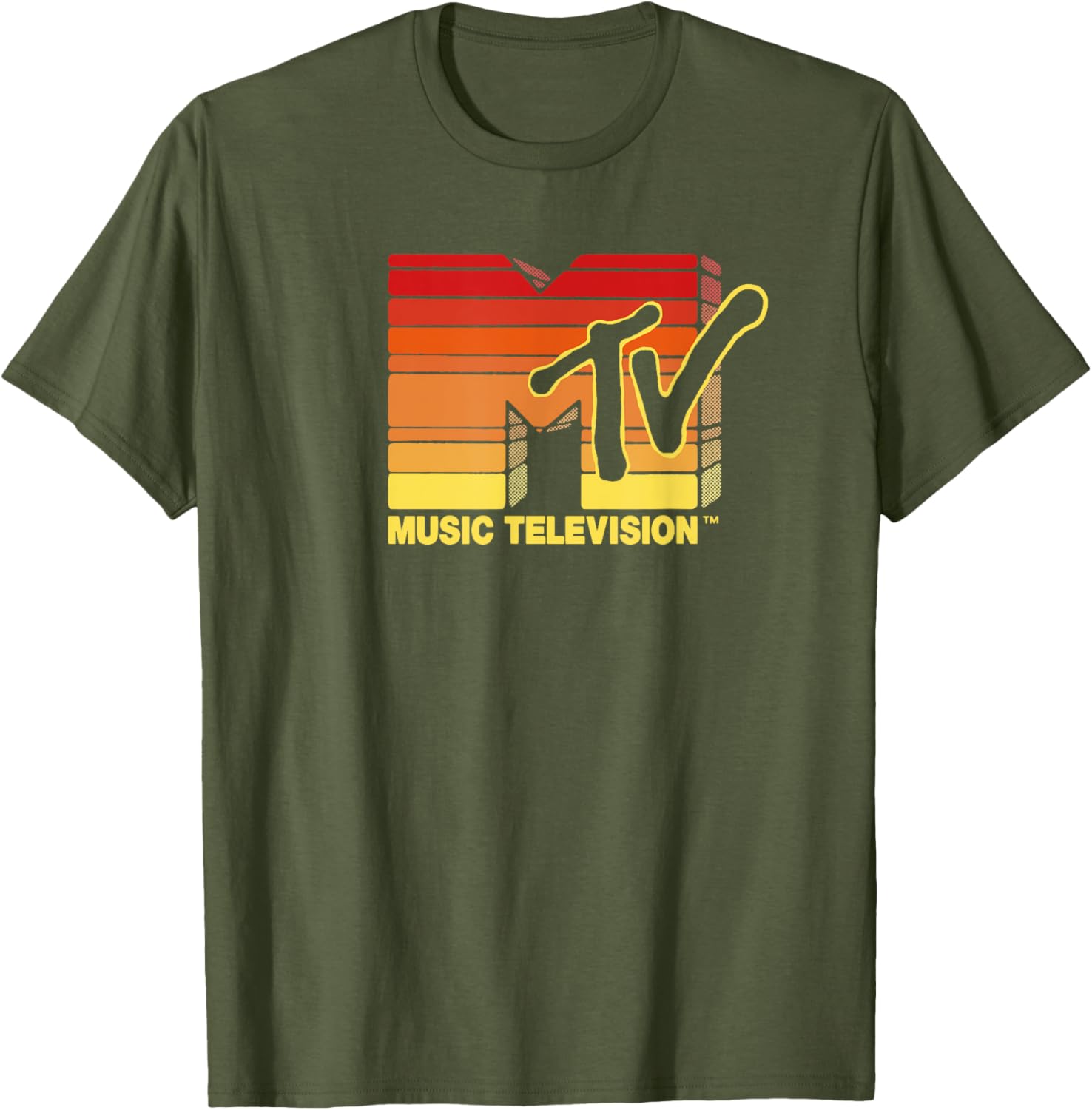 Mademark x MTV Vintage Sun Stripes Logo T-Shirt for Trendy Style - 4