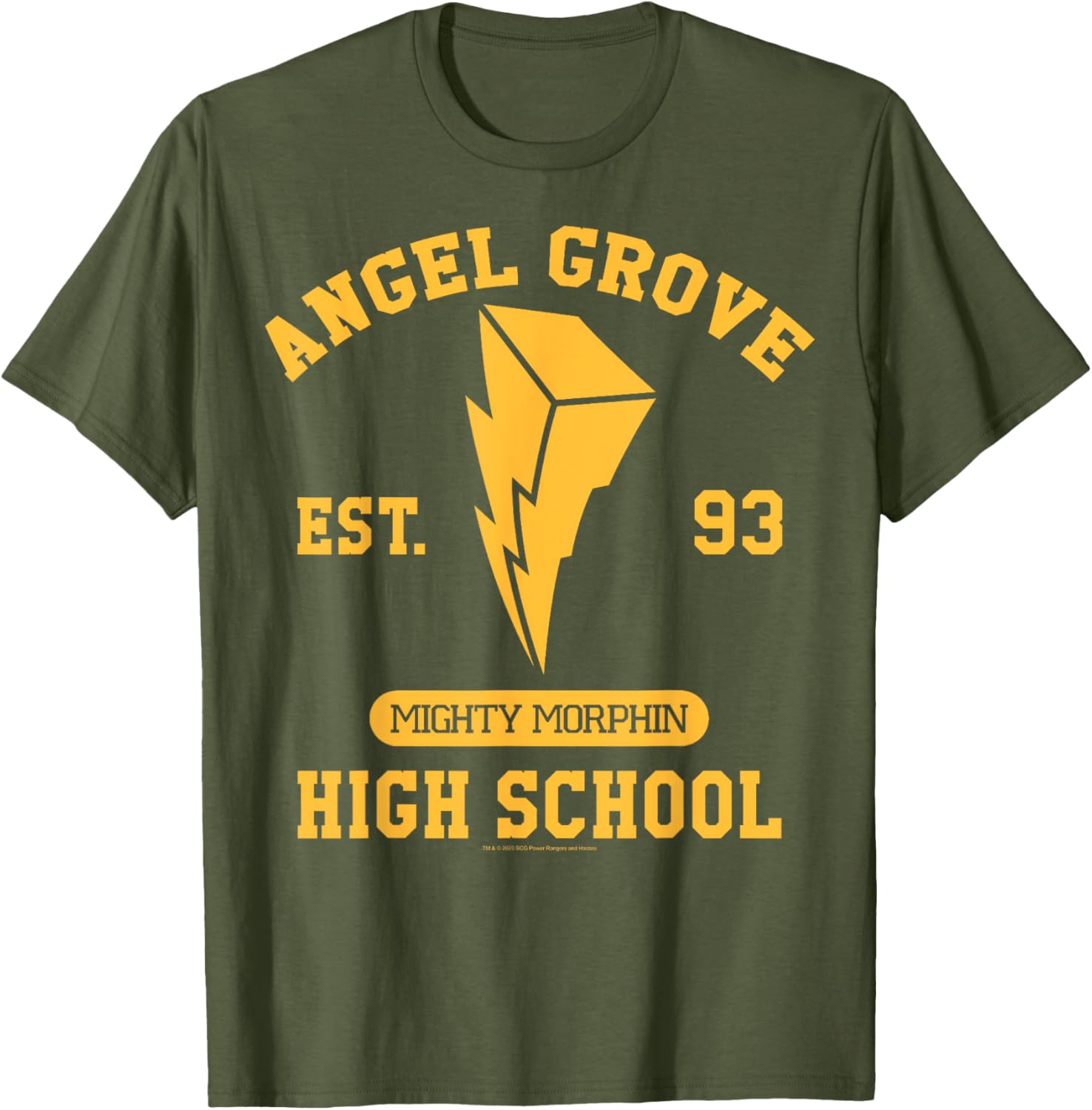 Power Rangers Angel Grove High School Gold T-Shirt - Fun Collegiate Apparel - 2