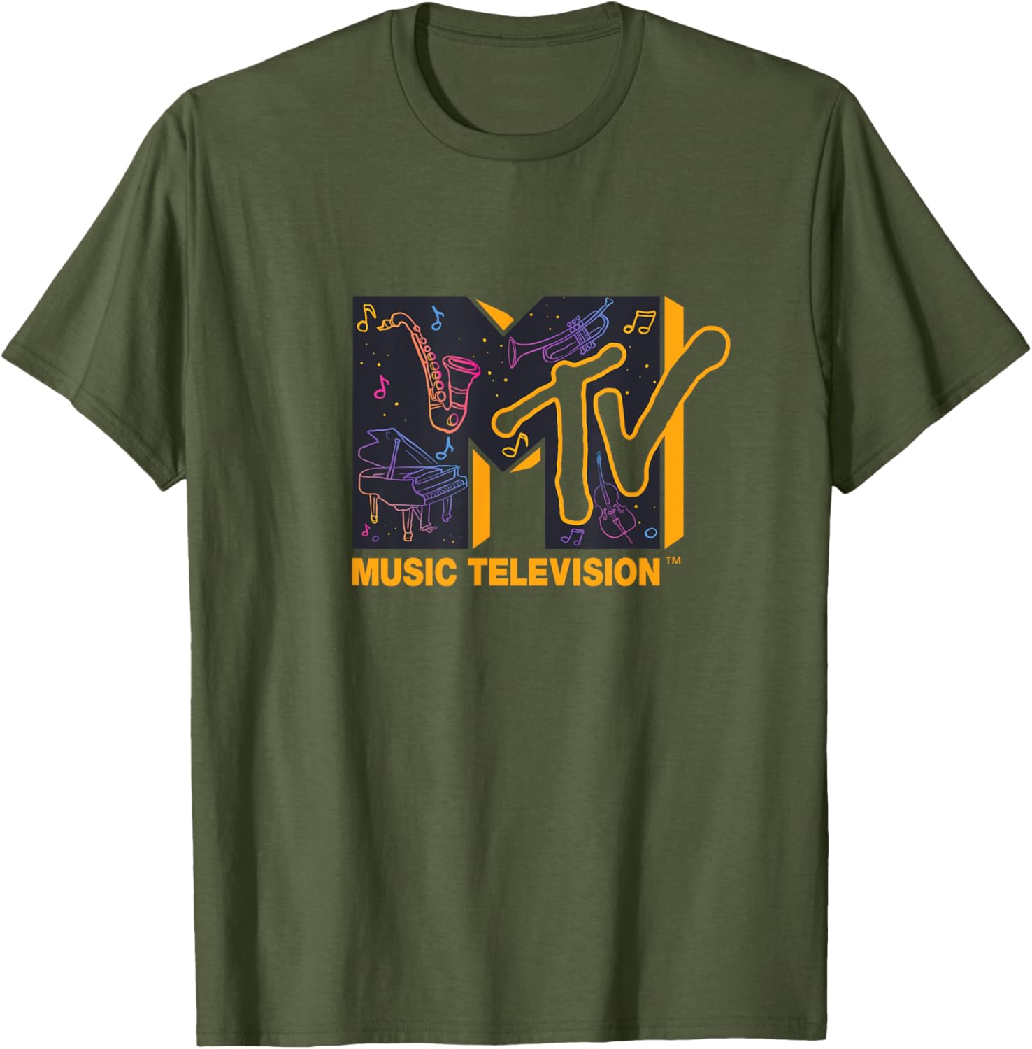Mademark x MTV Colorful Orchestra Instruments Logo T-Shirt for Music Lovers - 10