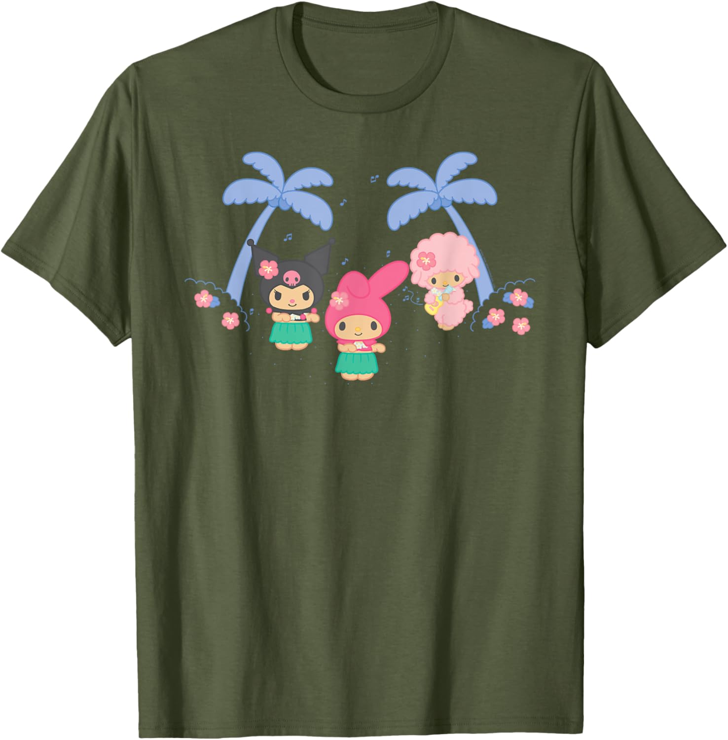 My Melody and Kuromi Tropical Hula T-Shirt for Fun Summer Style - 9