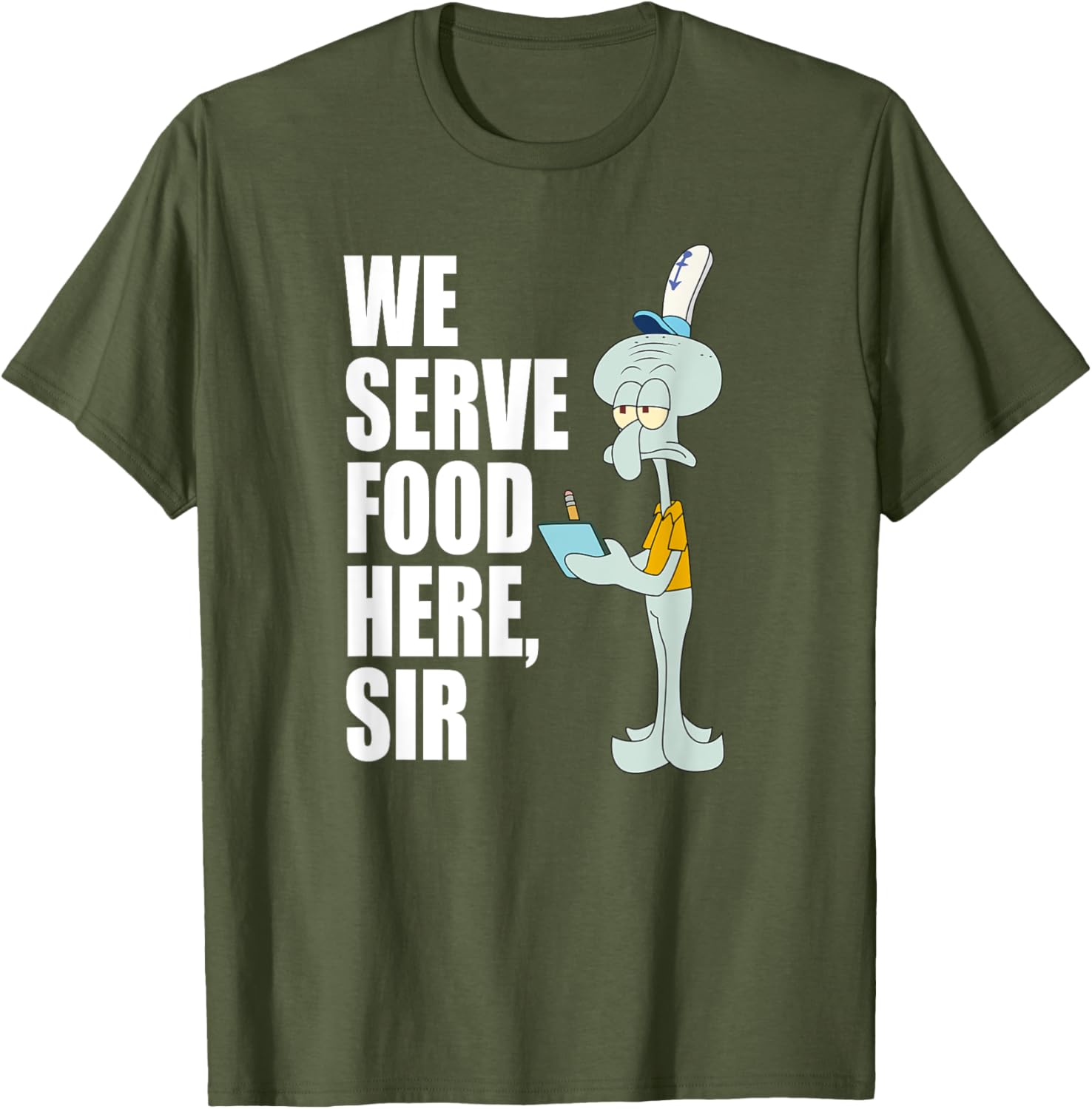 Mademark SpongeBob SquarePants Squidward We Serve Food Here T-Shirt - 11